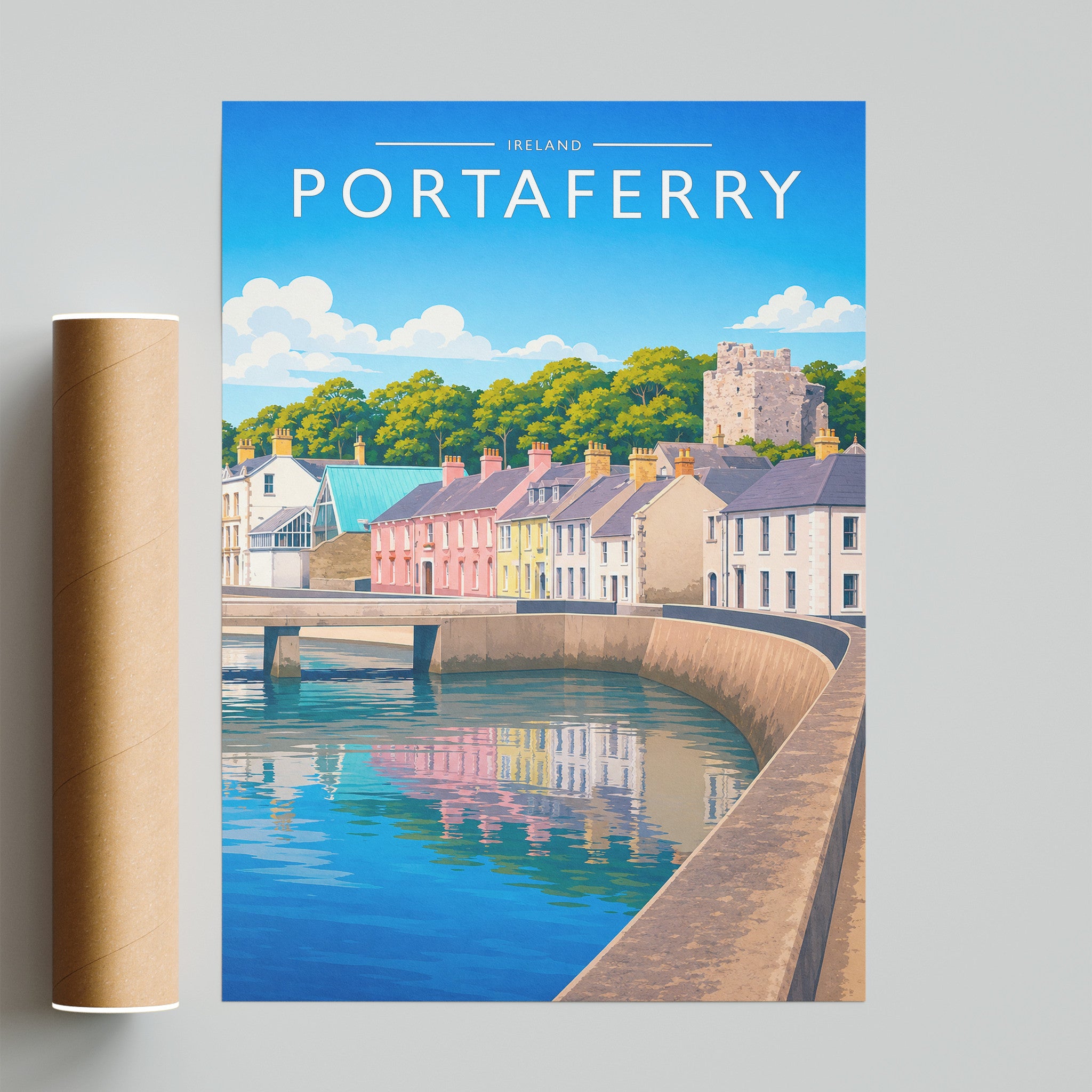 Portaferry #2 Travel Poster - fine art print with shipping tube