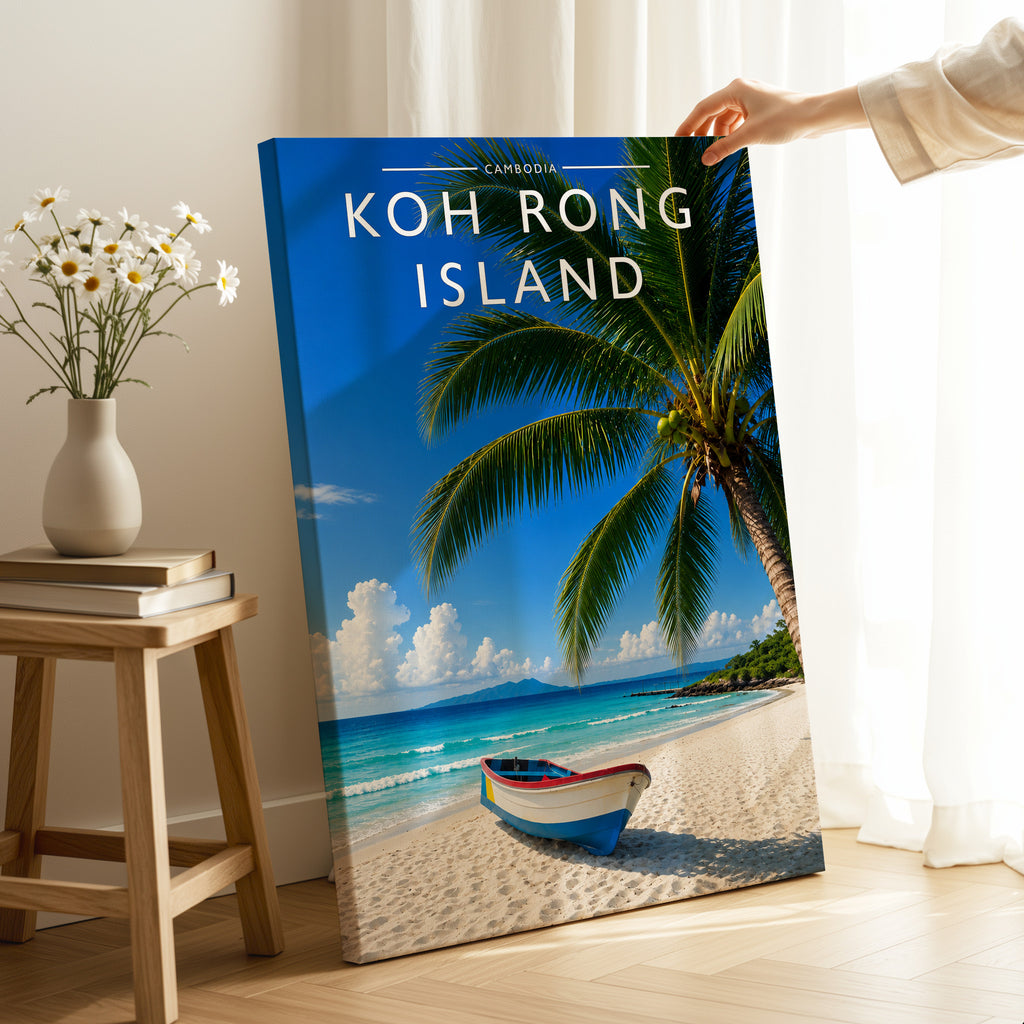 Koh Rong Island Travel Poster as a gallery-wrapped canvas