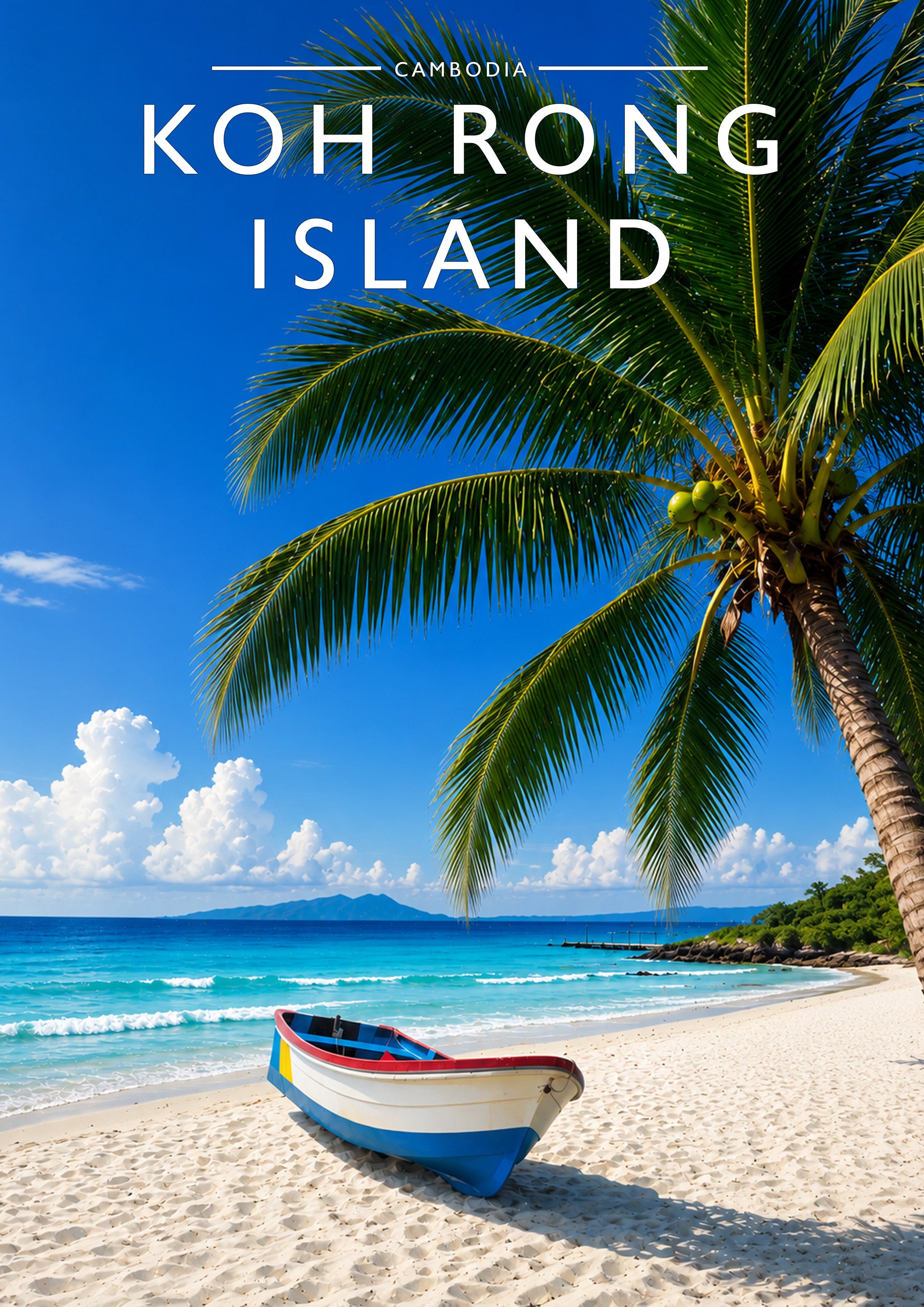 Koh Rong Island Travel Poster - A4 travel poster print
