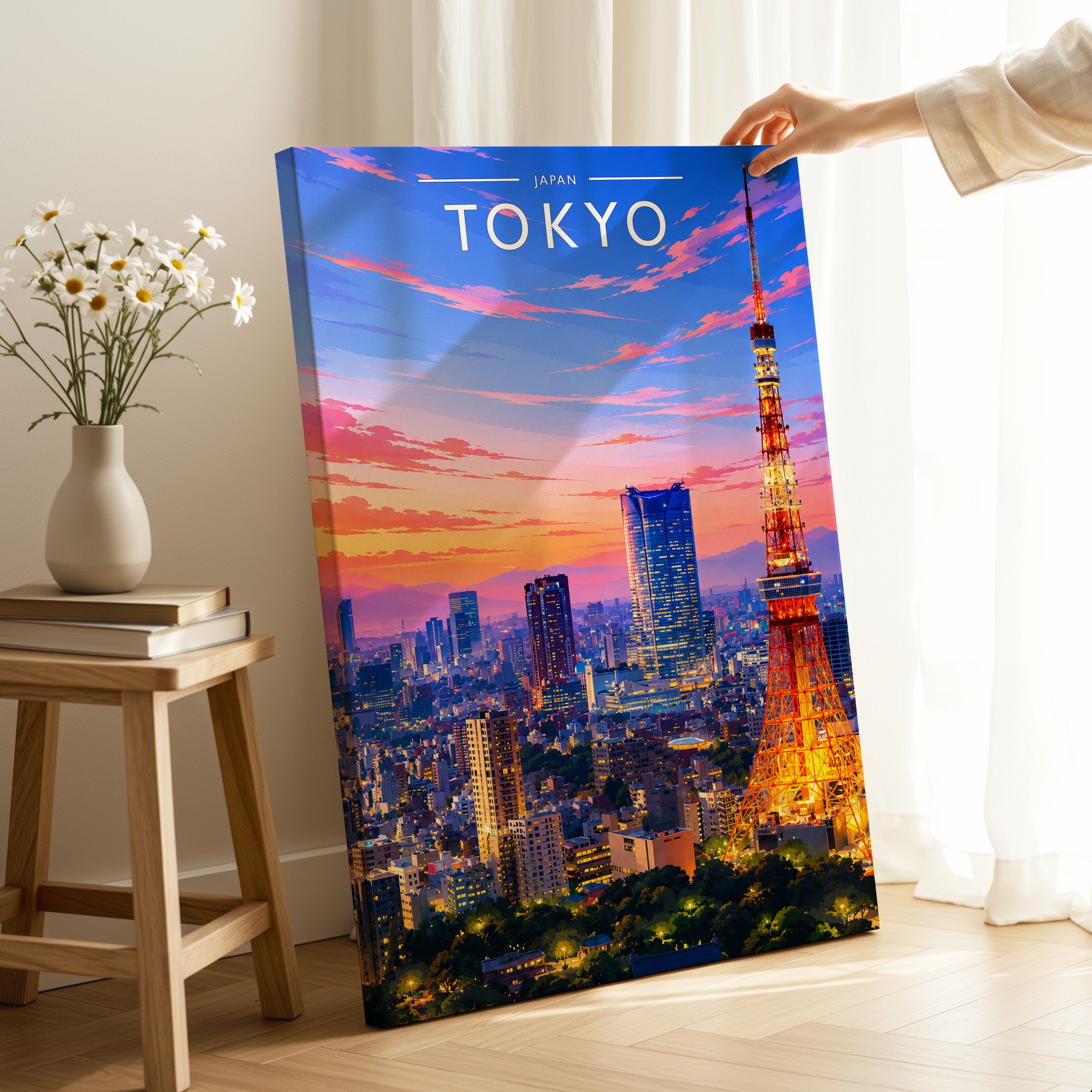 Tokyo Travel Poster as a gallery-wrapped canvas