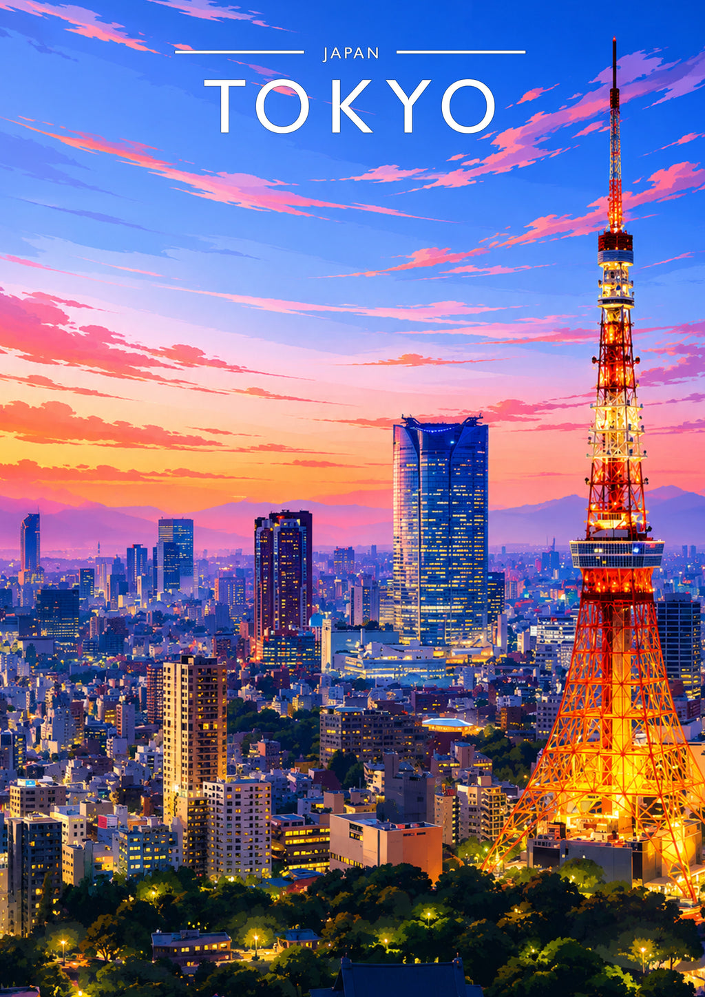Tokyo Travel Poster - A4 travel poster print