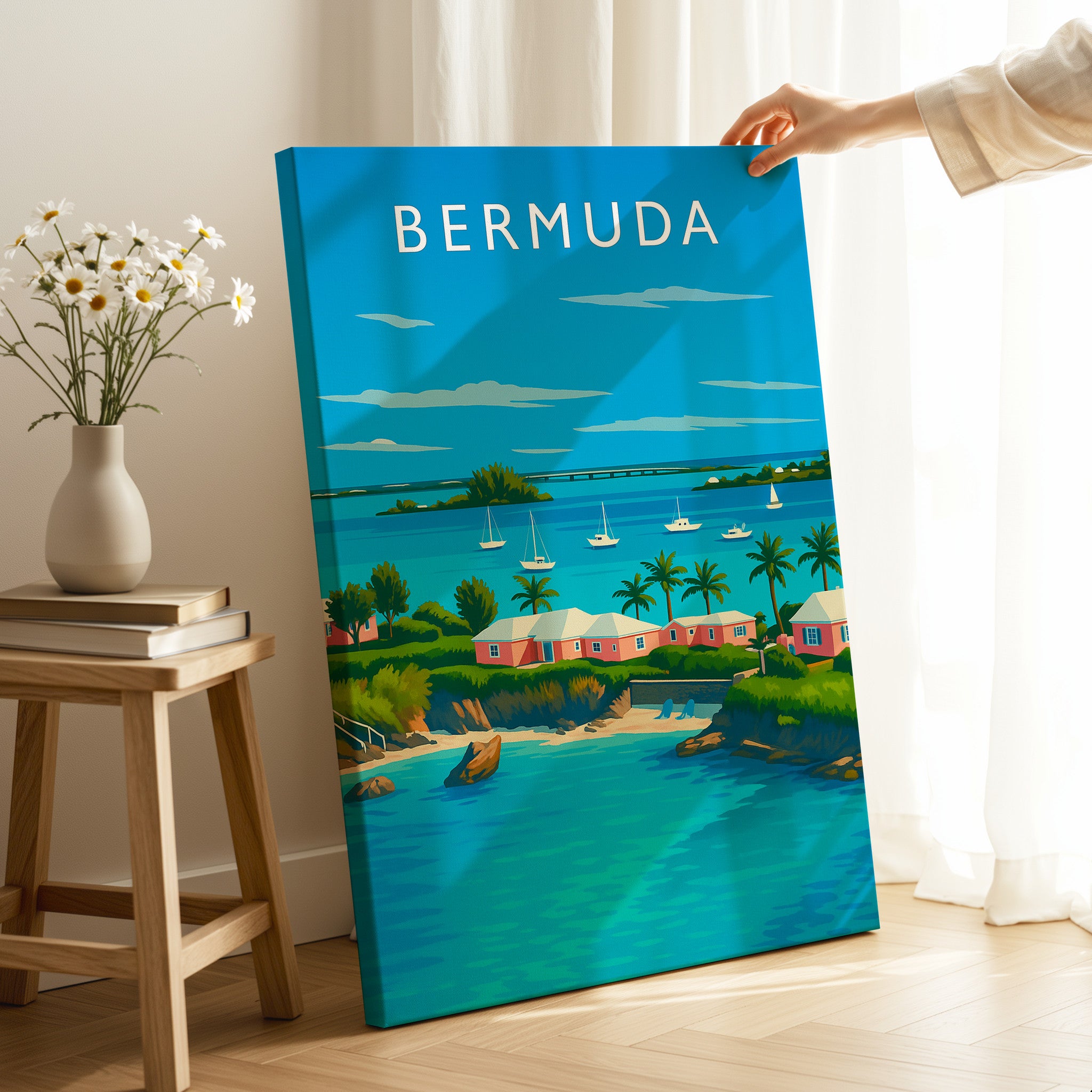 Bermuda Travel Poster as a gallery-wrapped canvas