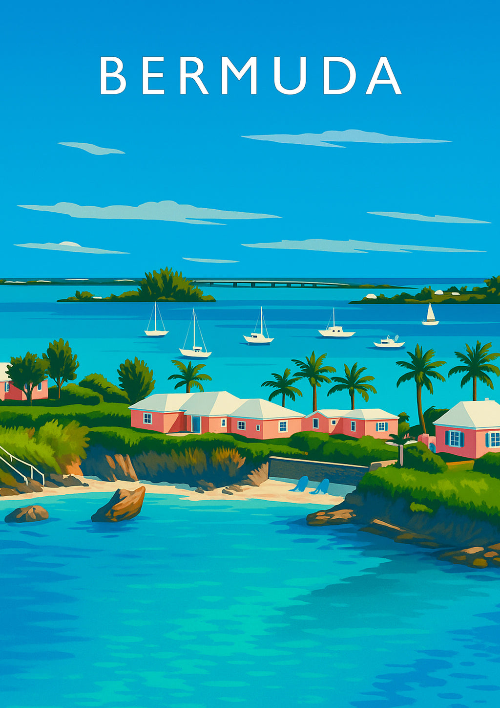 Bermuda Travel Poster - A4 travel poster print
