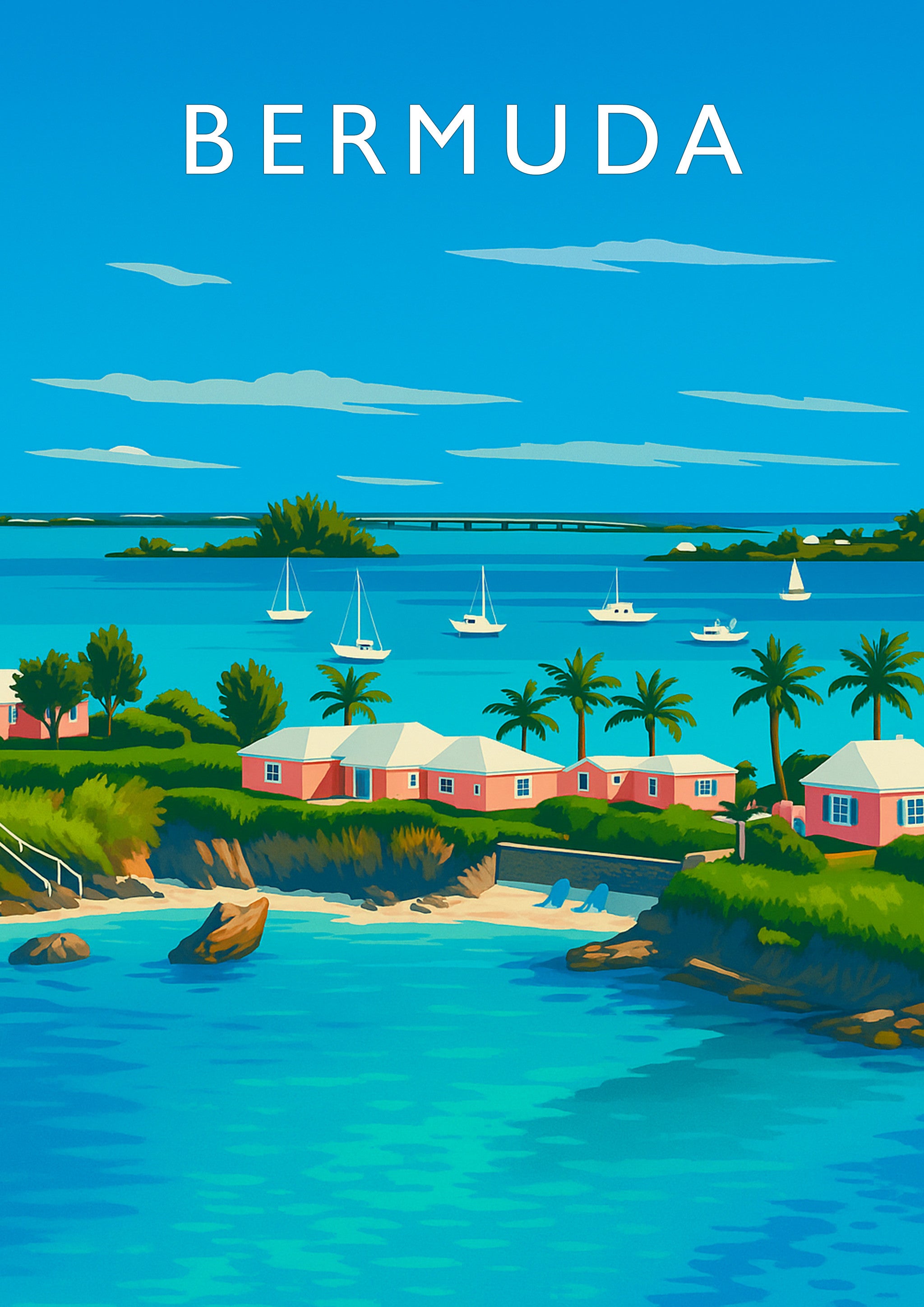 Bermuda Travel Poster - A4 travel poster print
