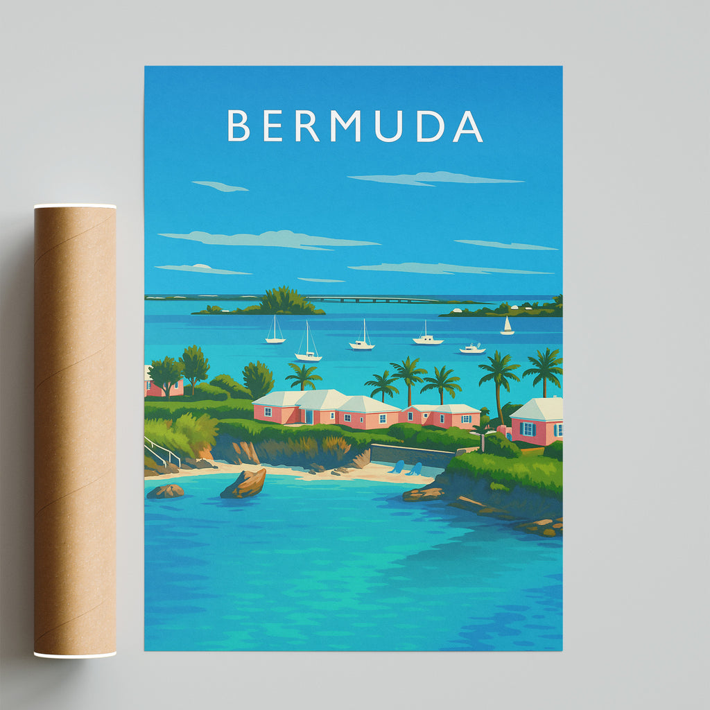 Bermuda Travel Poster - fine art print with shipping tube
