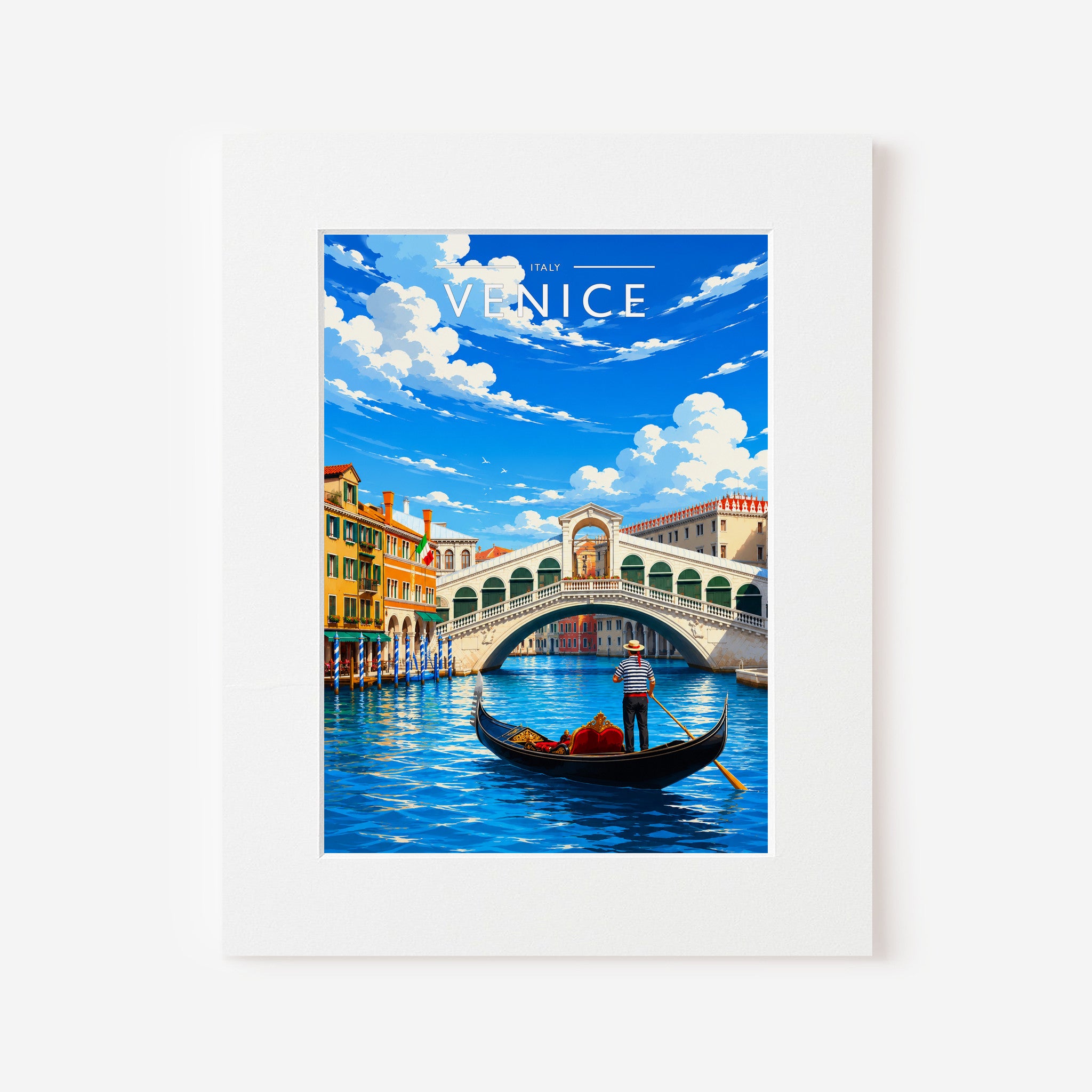 Venice Travel Poster in a white mount