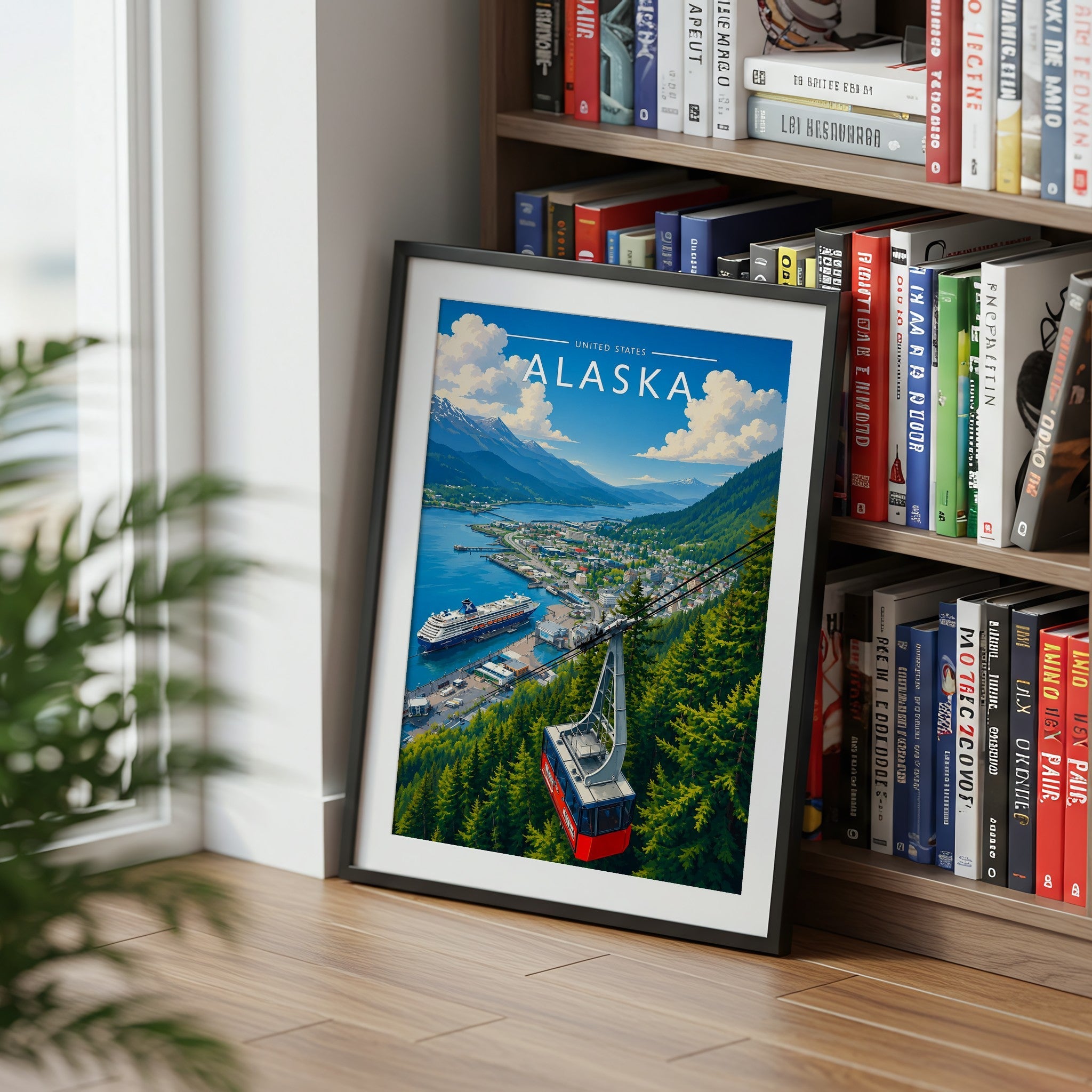 Alaska #2 Travel Poster mounted in a black frame