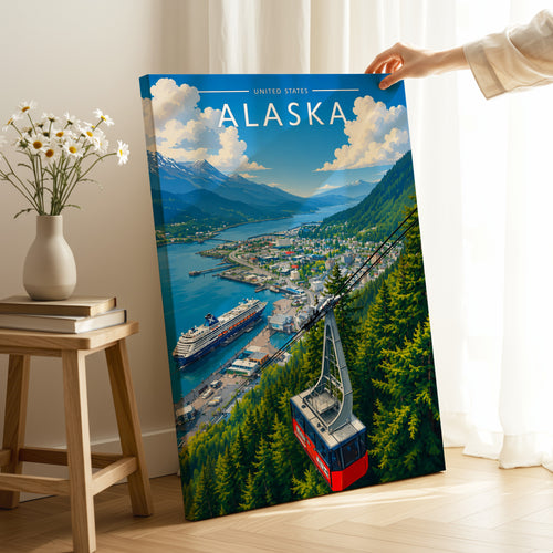 Alaska #2 Travel Poster as a gallery-wrapped canvas