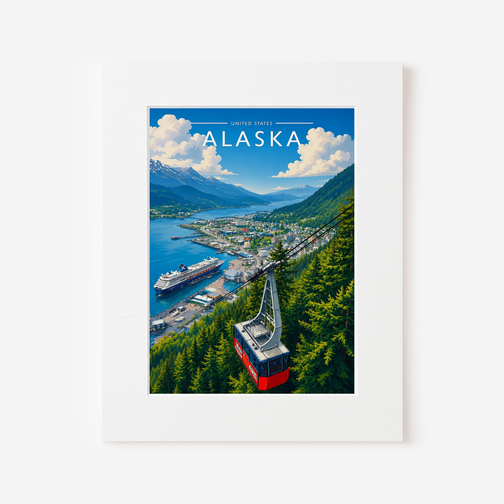 Alaska #2 Travel Poster in a white mount