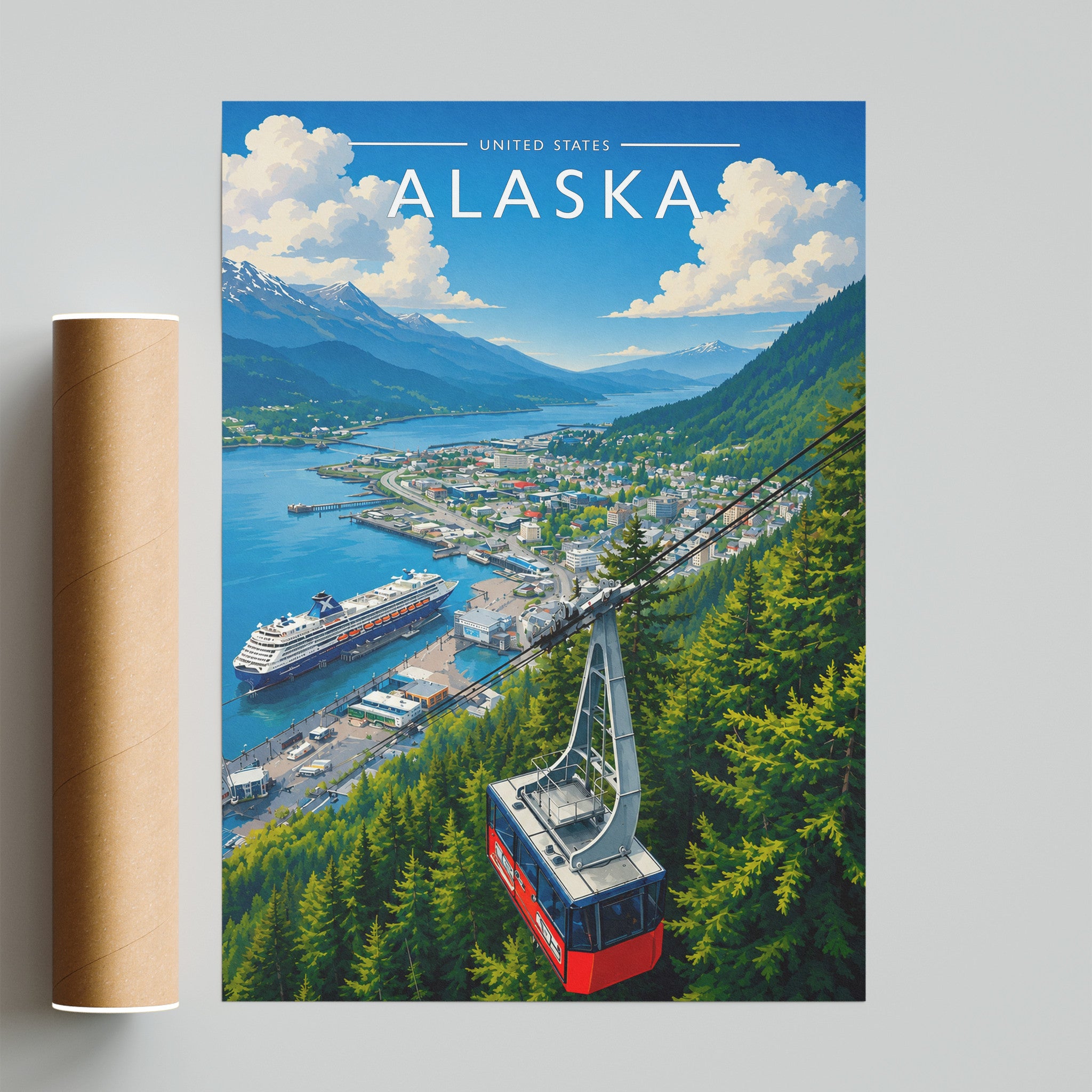Alaska #2 Travel Poster - fine art print with shipping tube