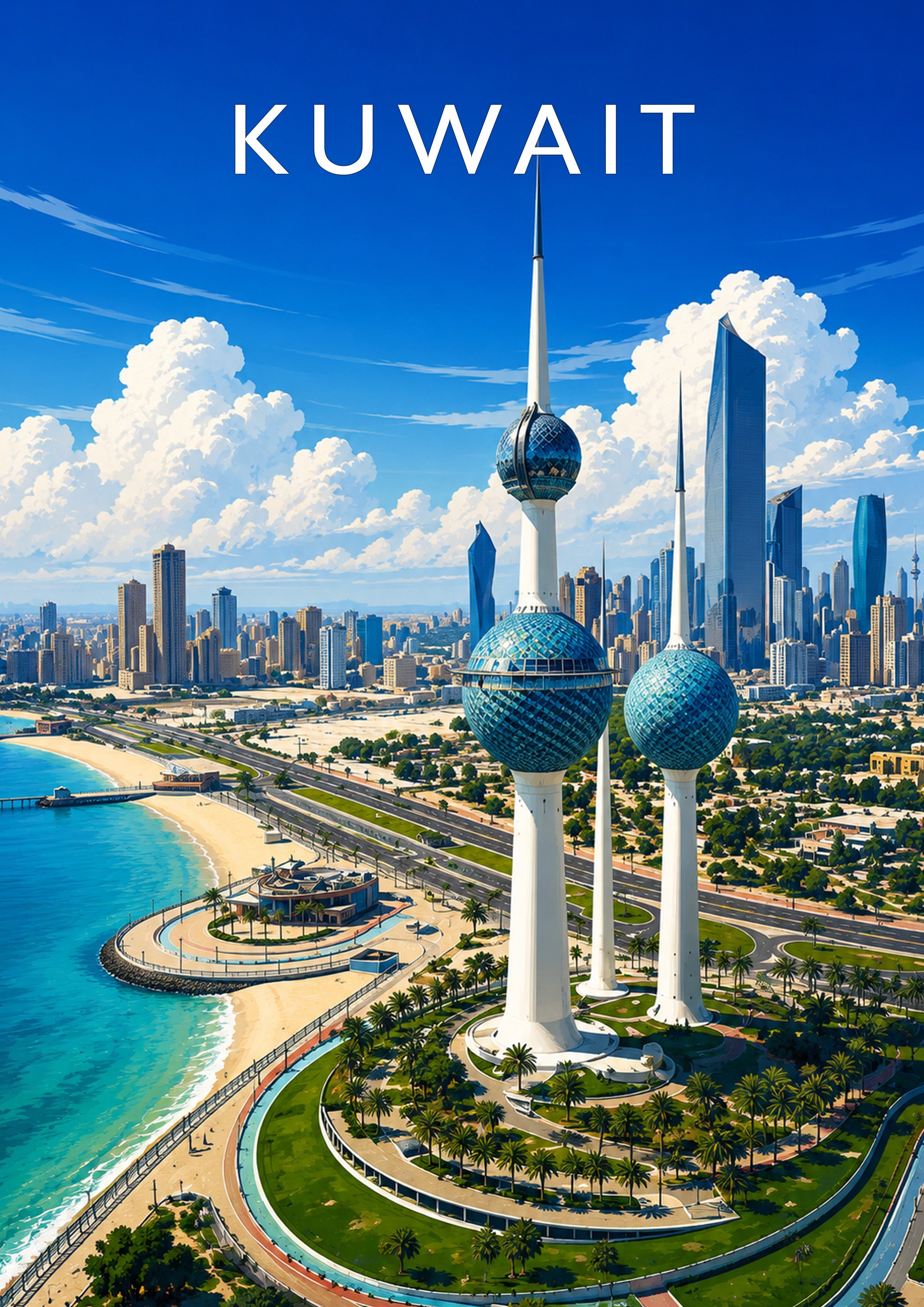 Kuwait Travel Poster - A4 travel poster print