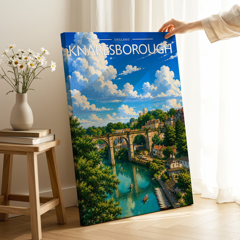 Knaresborough #2 Travel Poster as a gallery-wrapped canvas