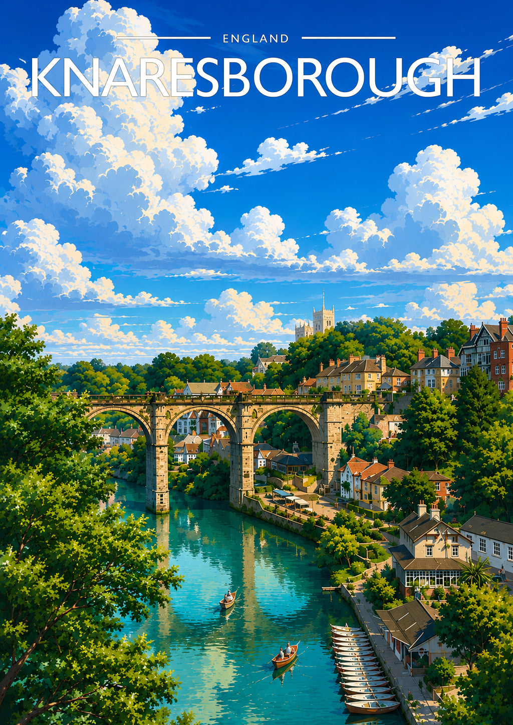 Knaresborough #2 Travel Poster - A4 travel poster print