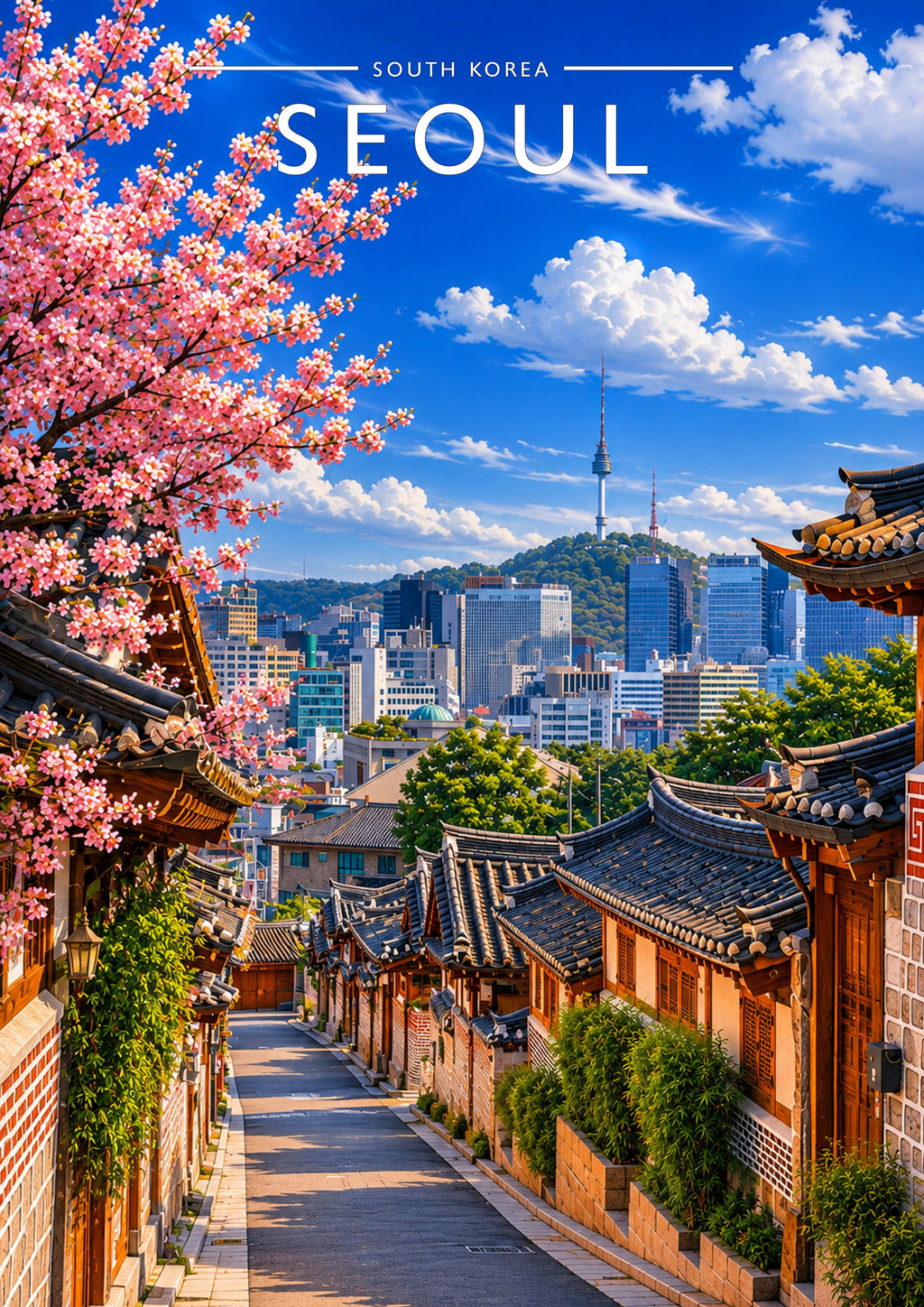 Seoul Travel Poster - A4 travel poster print