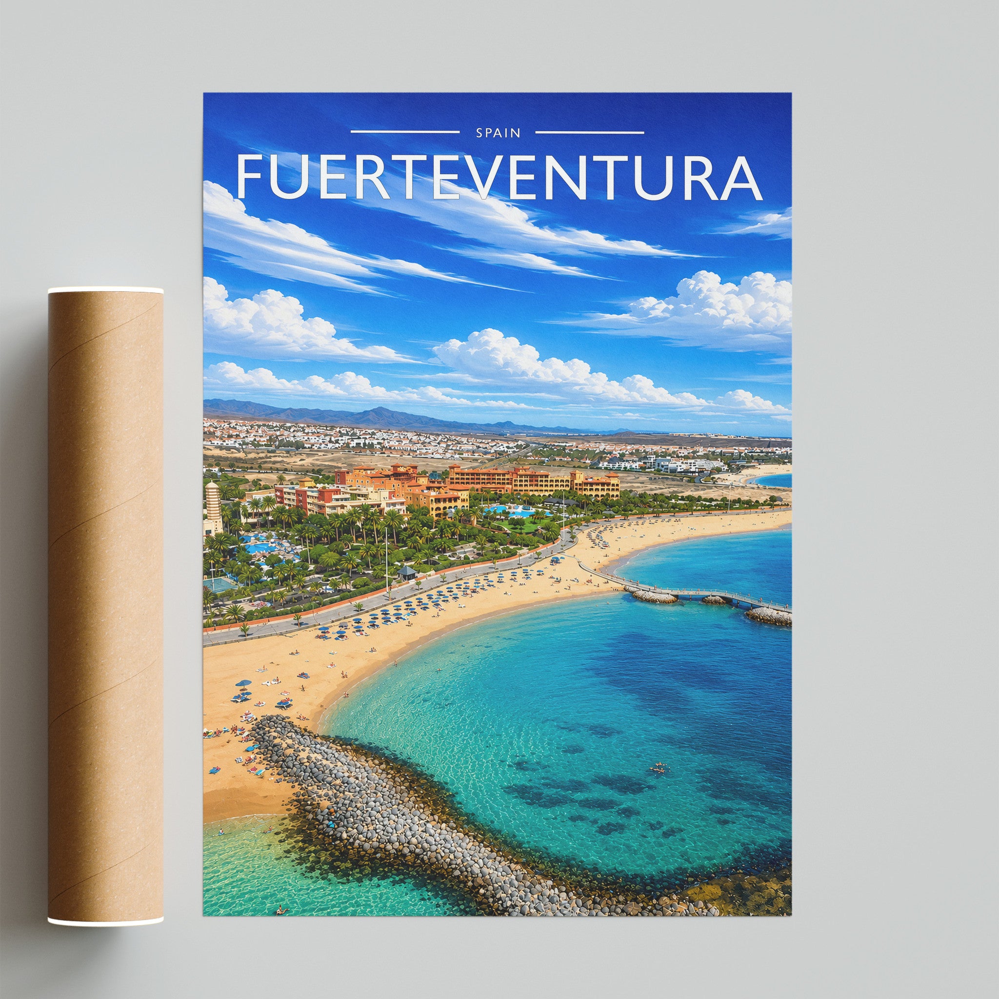 Fuerteventura Travel Poster - fine art print with shipping tube
