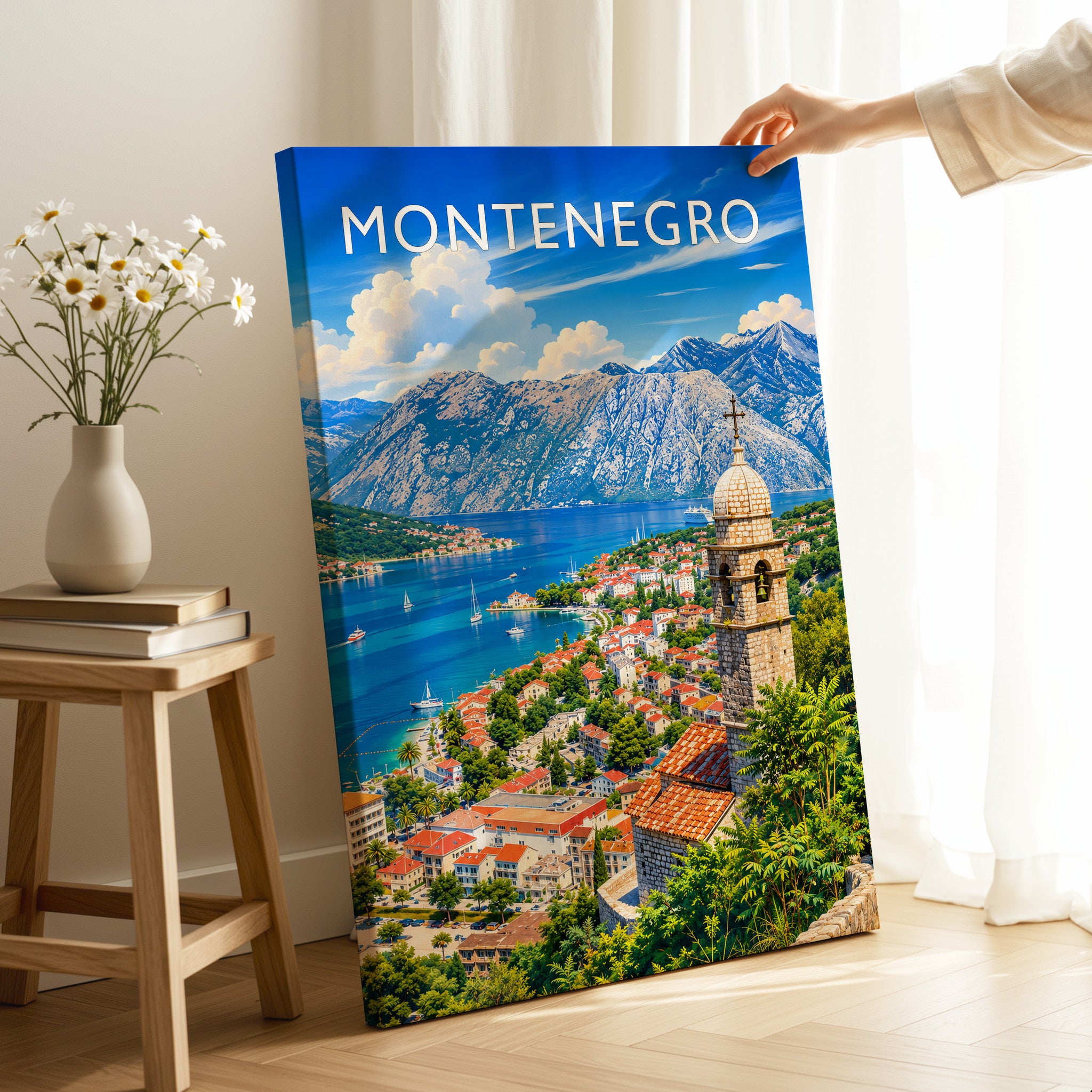 Montenegro Travel Poster as a gallery-wrapped canvas