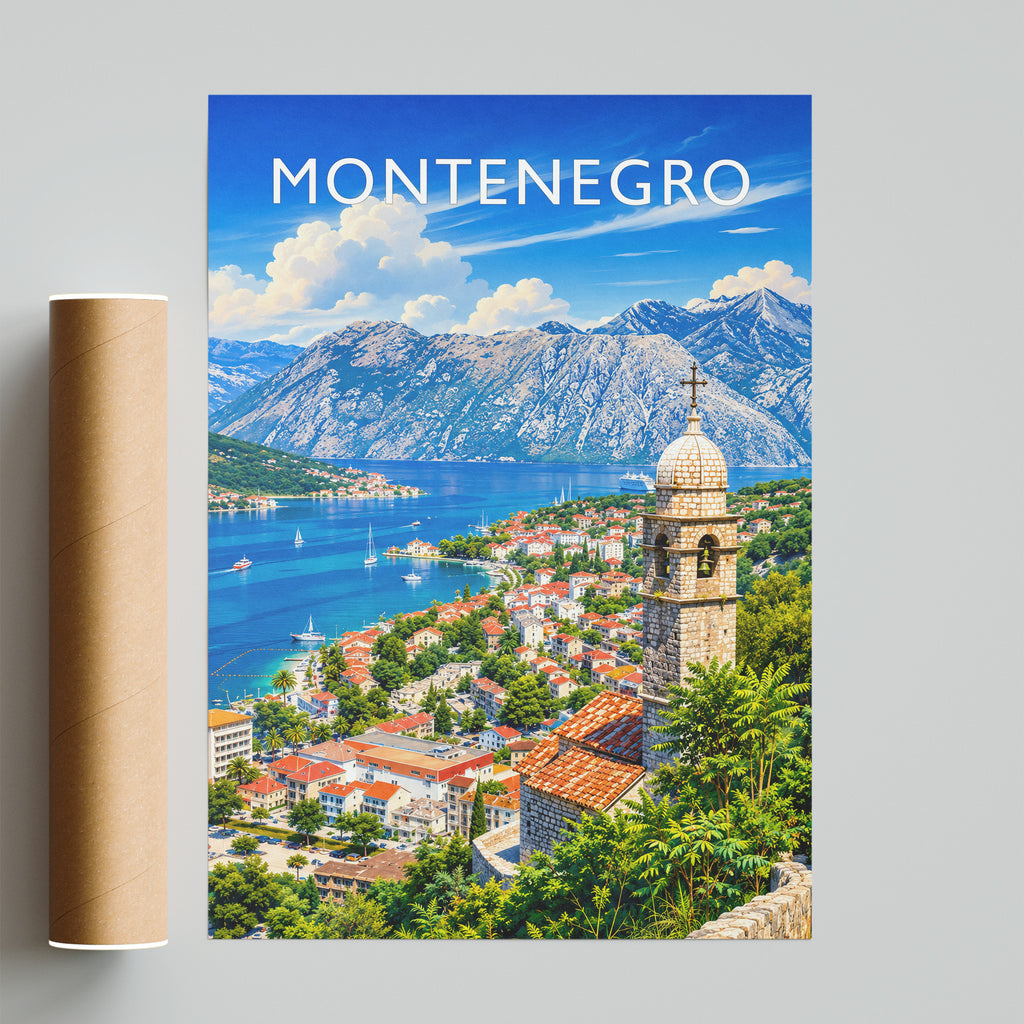 Montenegro Travel Poster - fine art print with shipping tube