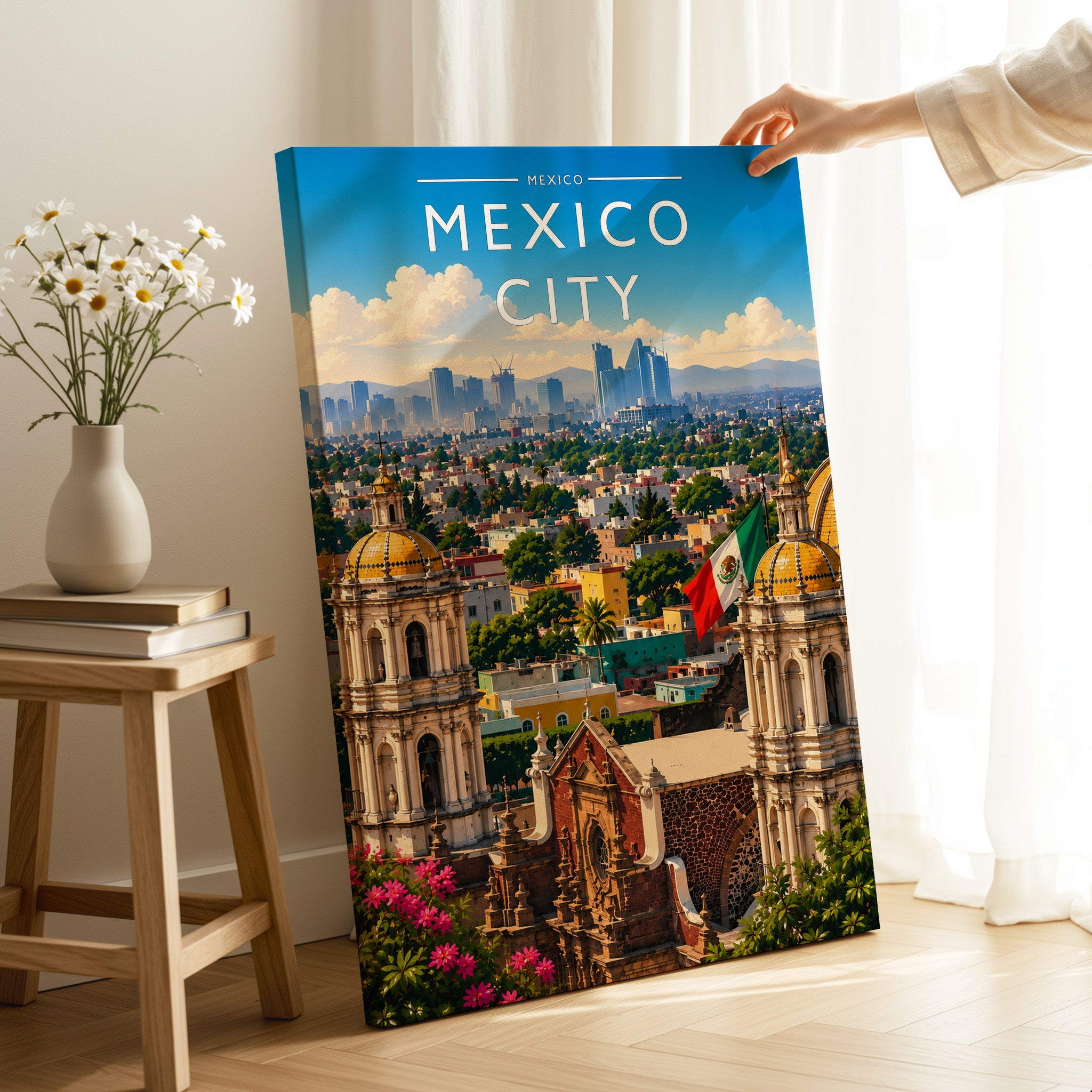 Mexico City #3 Travel Poster as a gallery-wrapped canvas