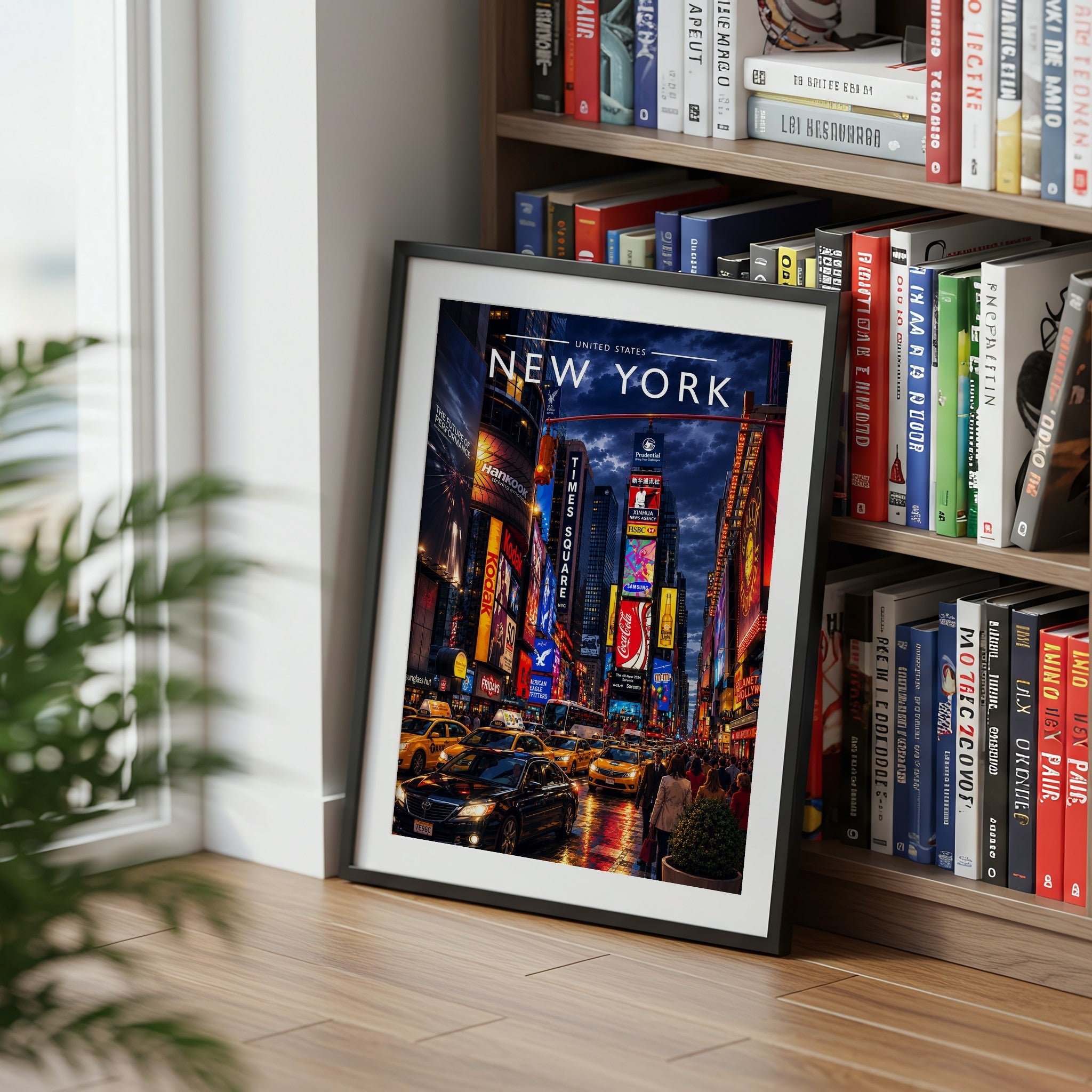 New York #4 Travel Poster mounted in a black frame
