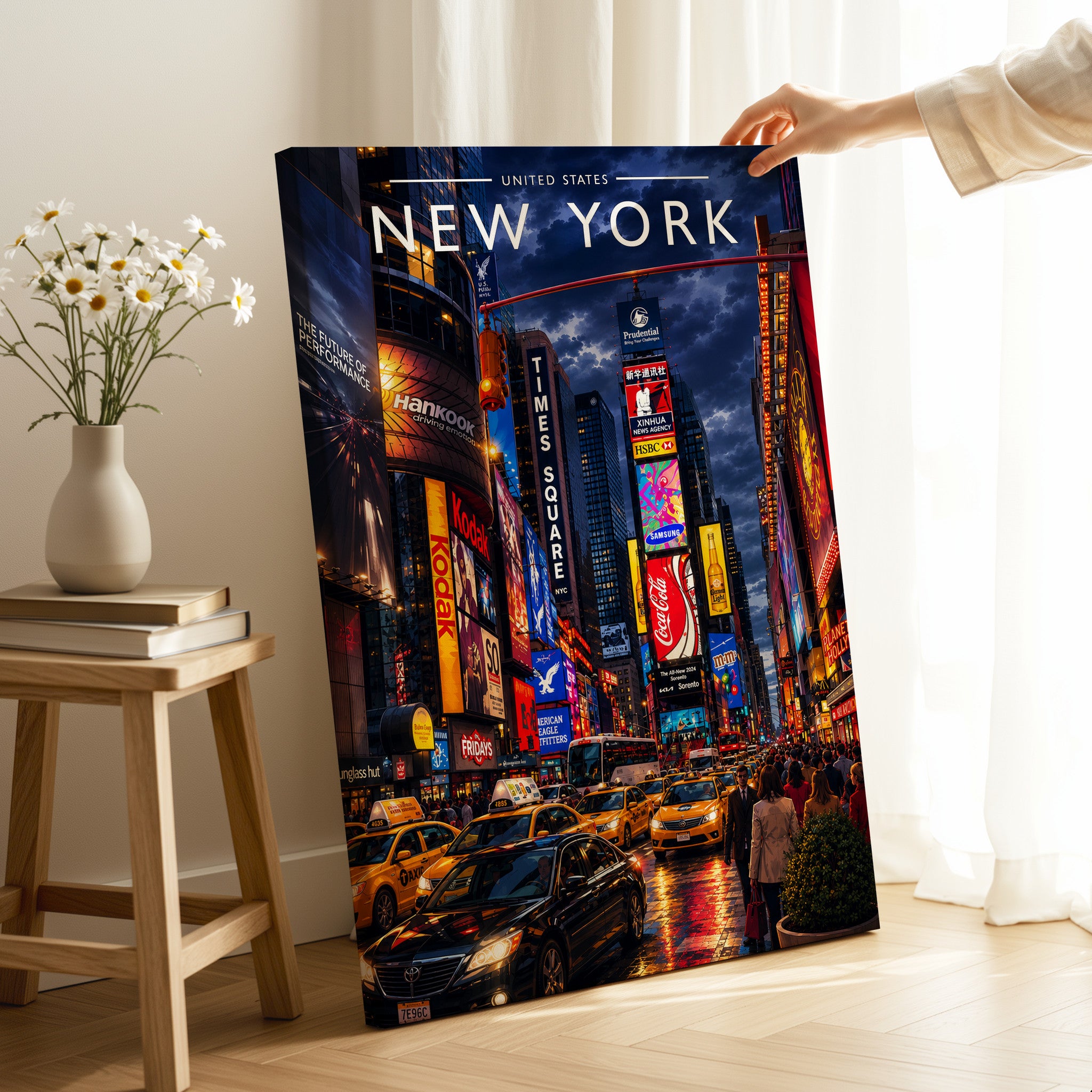 New York #4 Travel Poster as a gallery-wrapped canvas