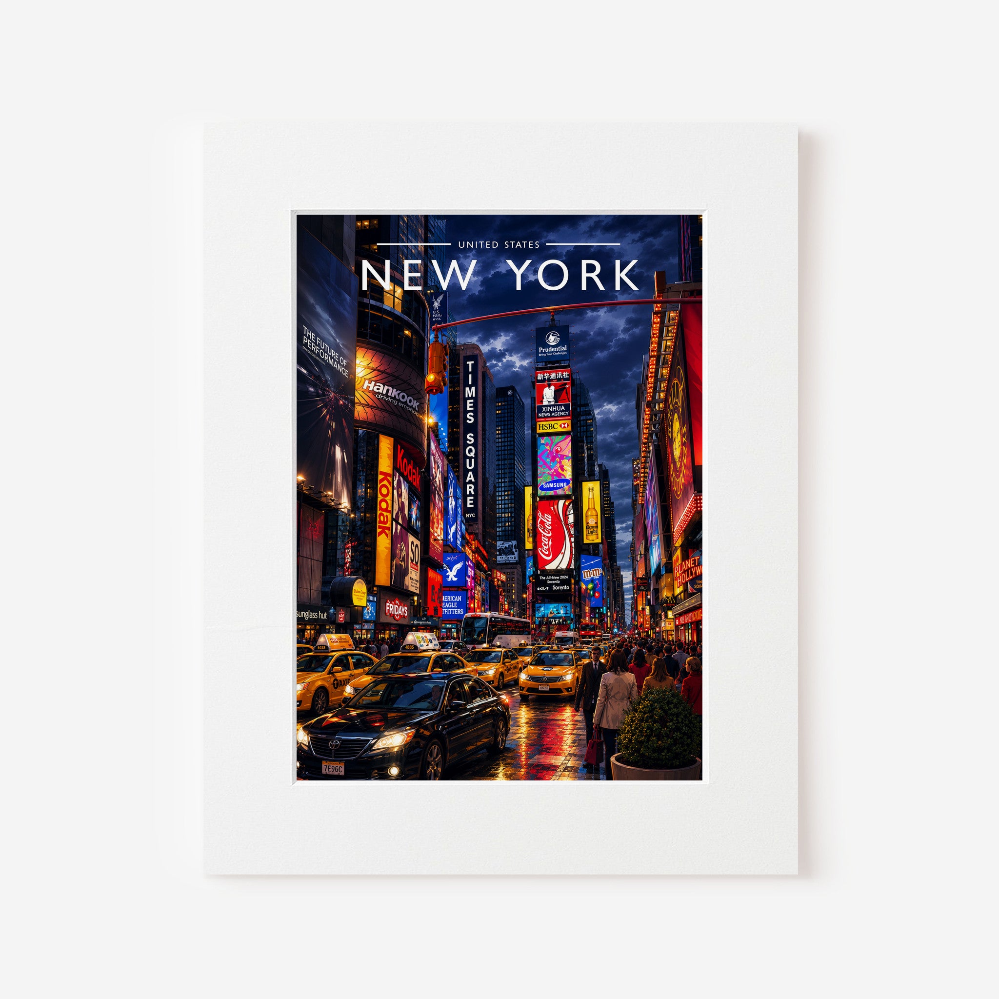 New York #4 Travel Poster in a white mount