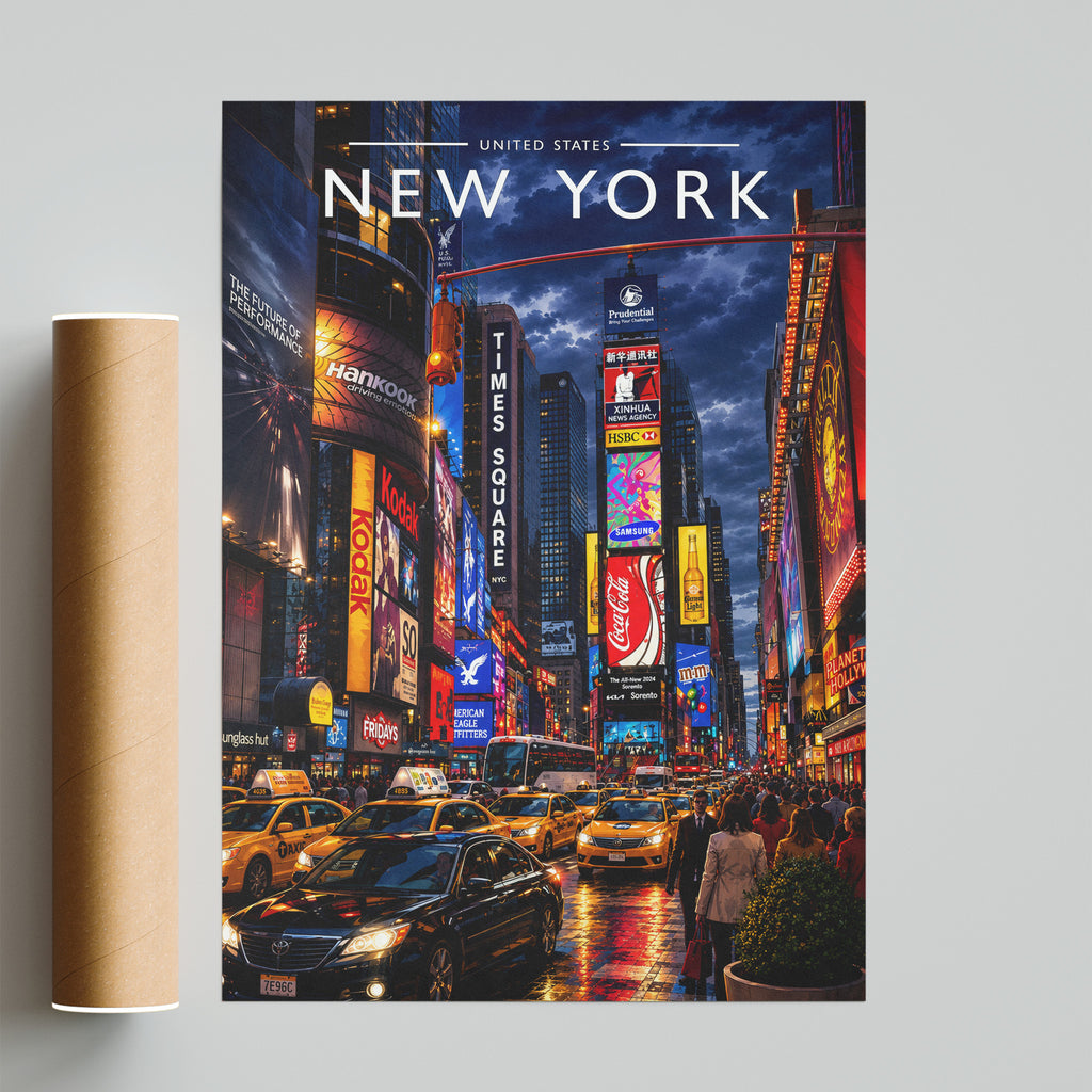 New York #4 Travel Poster - fine art print with shipping tube