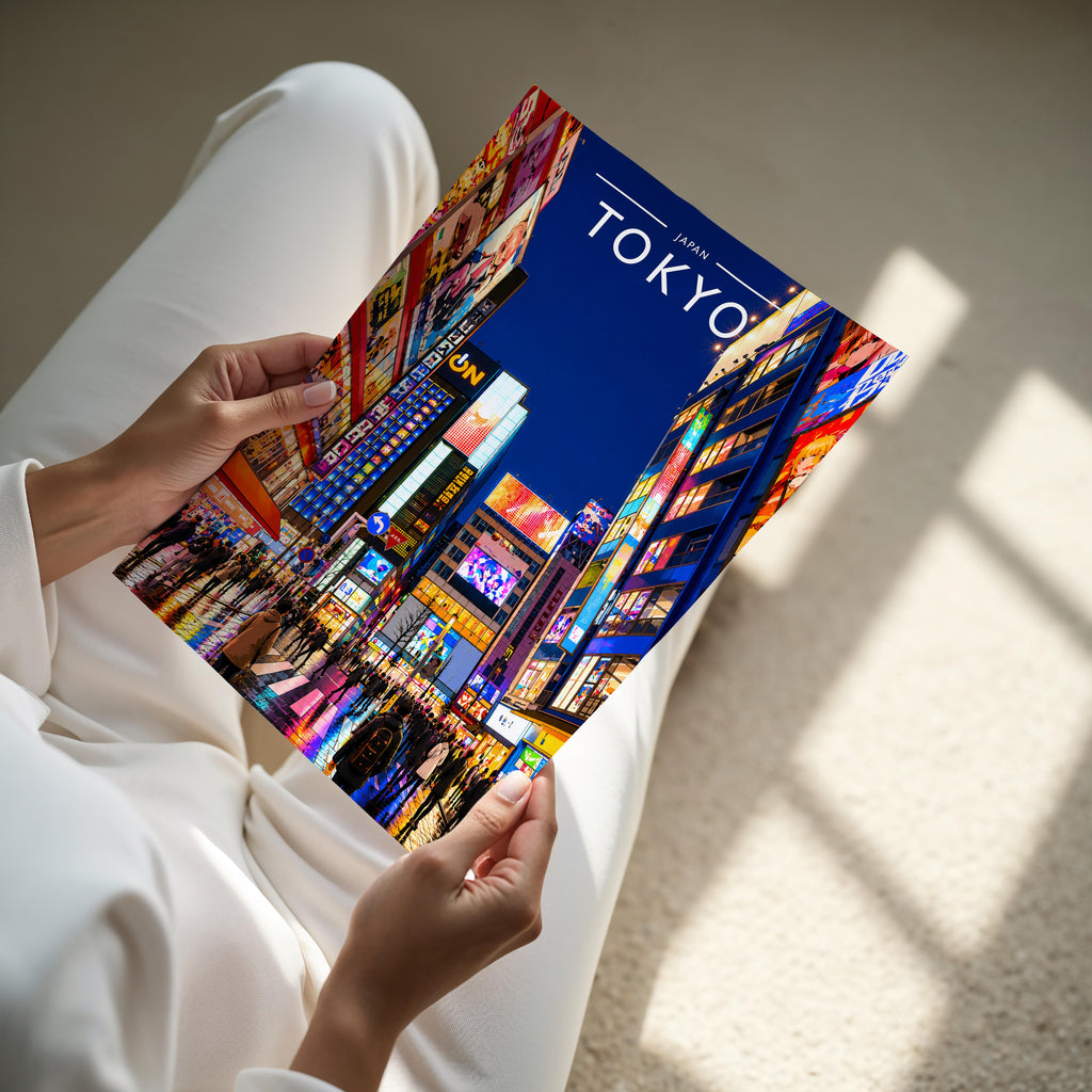 Tokyo #2 Travel Poster - A4 print held in hand