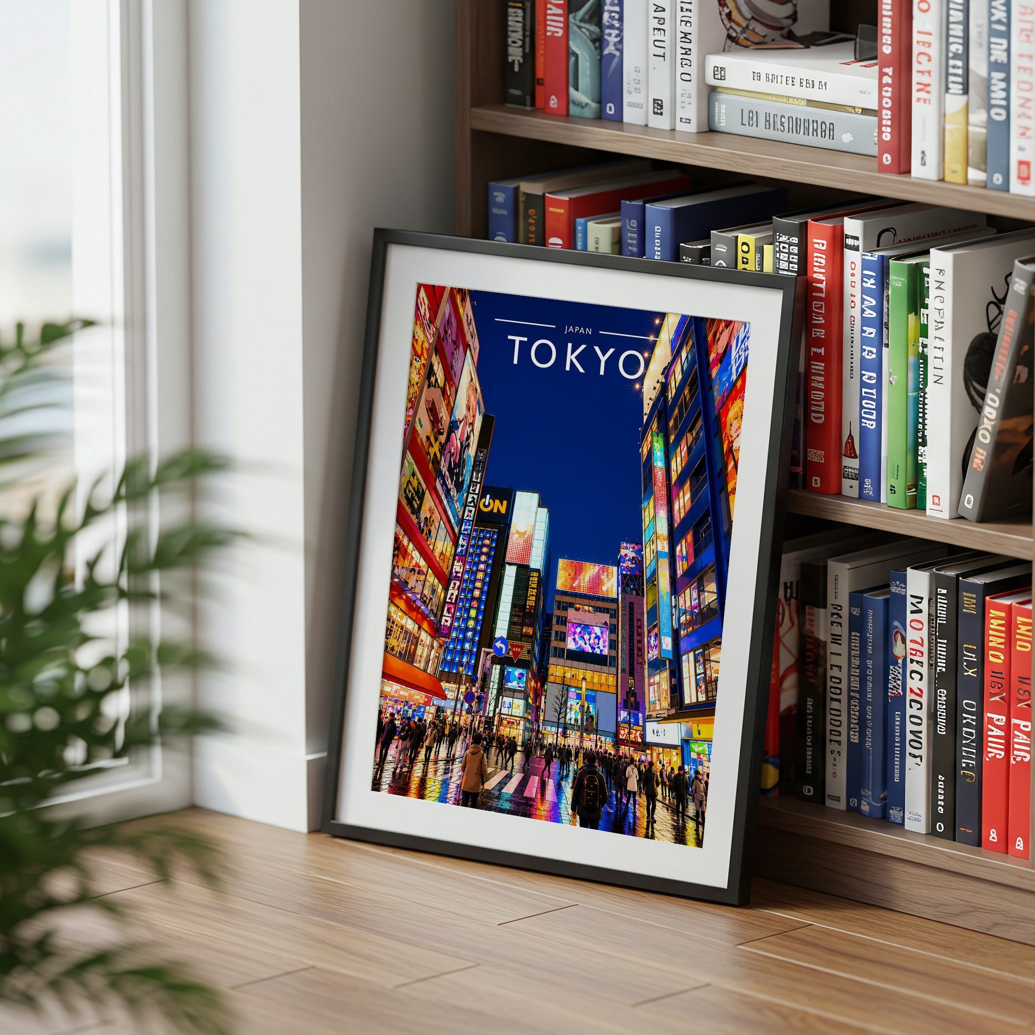 Tokyo #2 Travel Poster mounted in a black frame