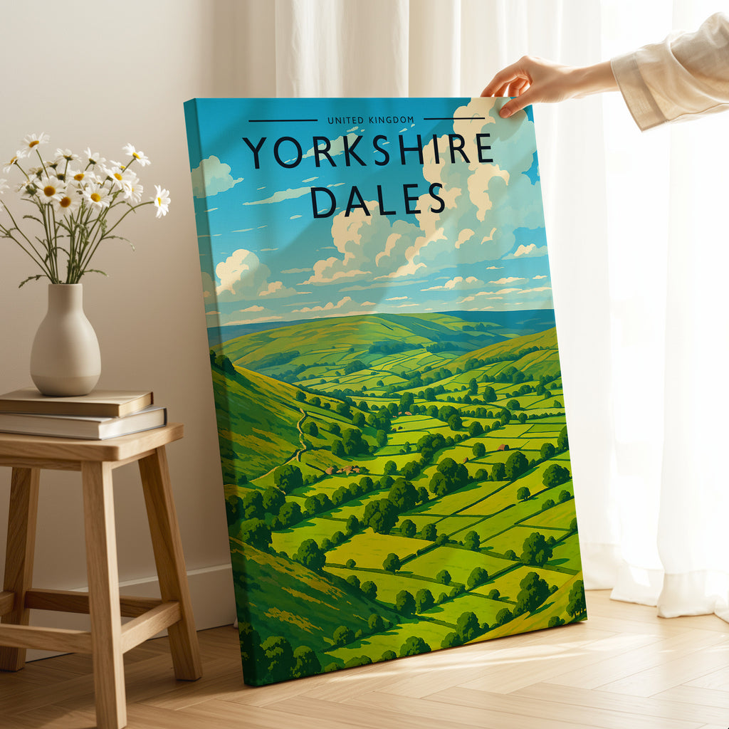 Yorkshire Dales Travel Poster as a gallery-wrapped canvas
