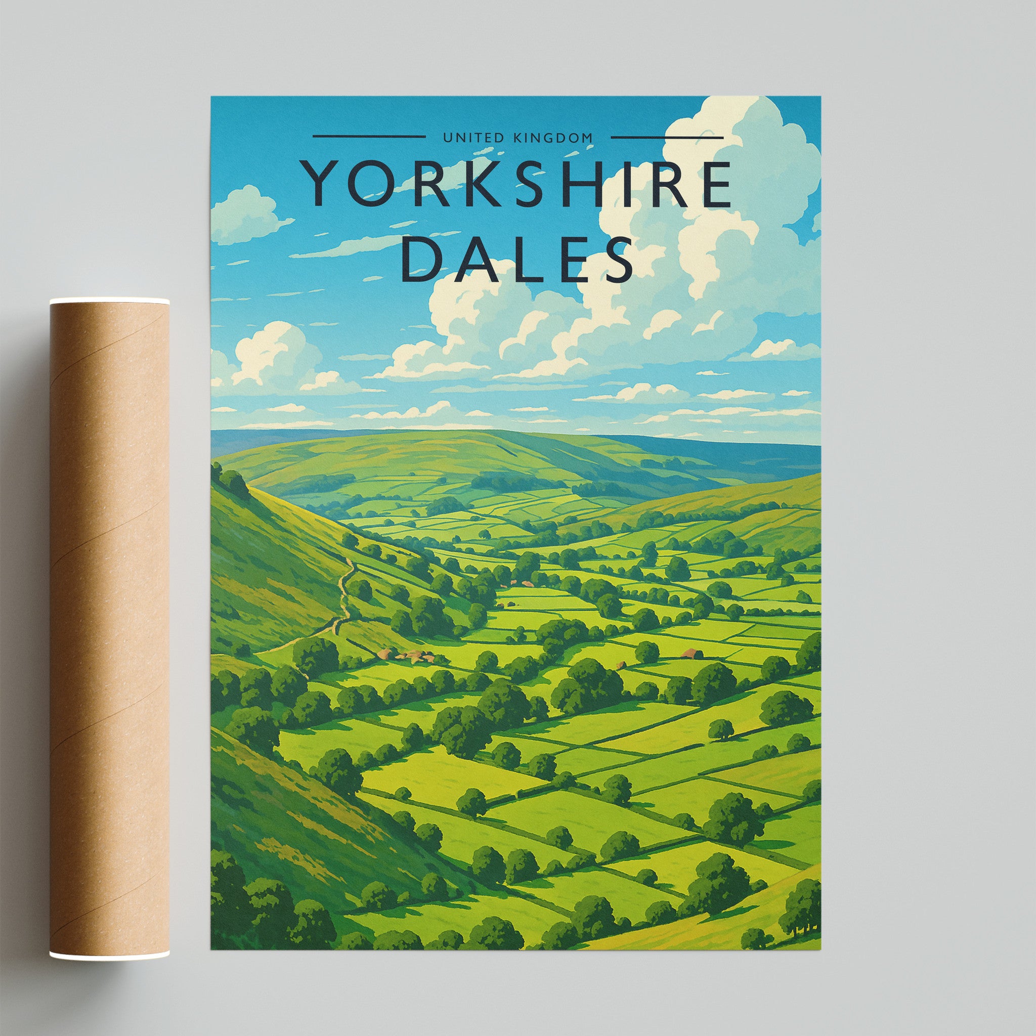 Yorkshire Dales Travel Poster - fine art print with shipping tube