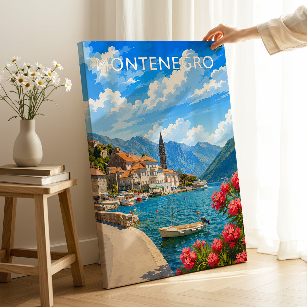 Montenegro #2 Travel Poster as a gallery-wrapped canvas