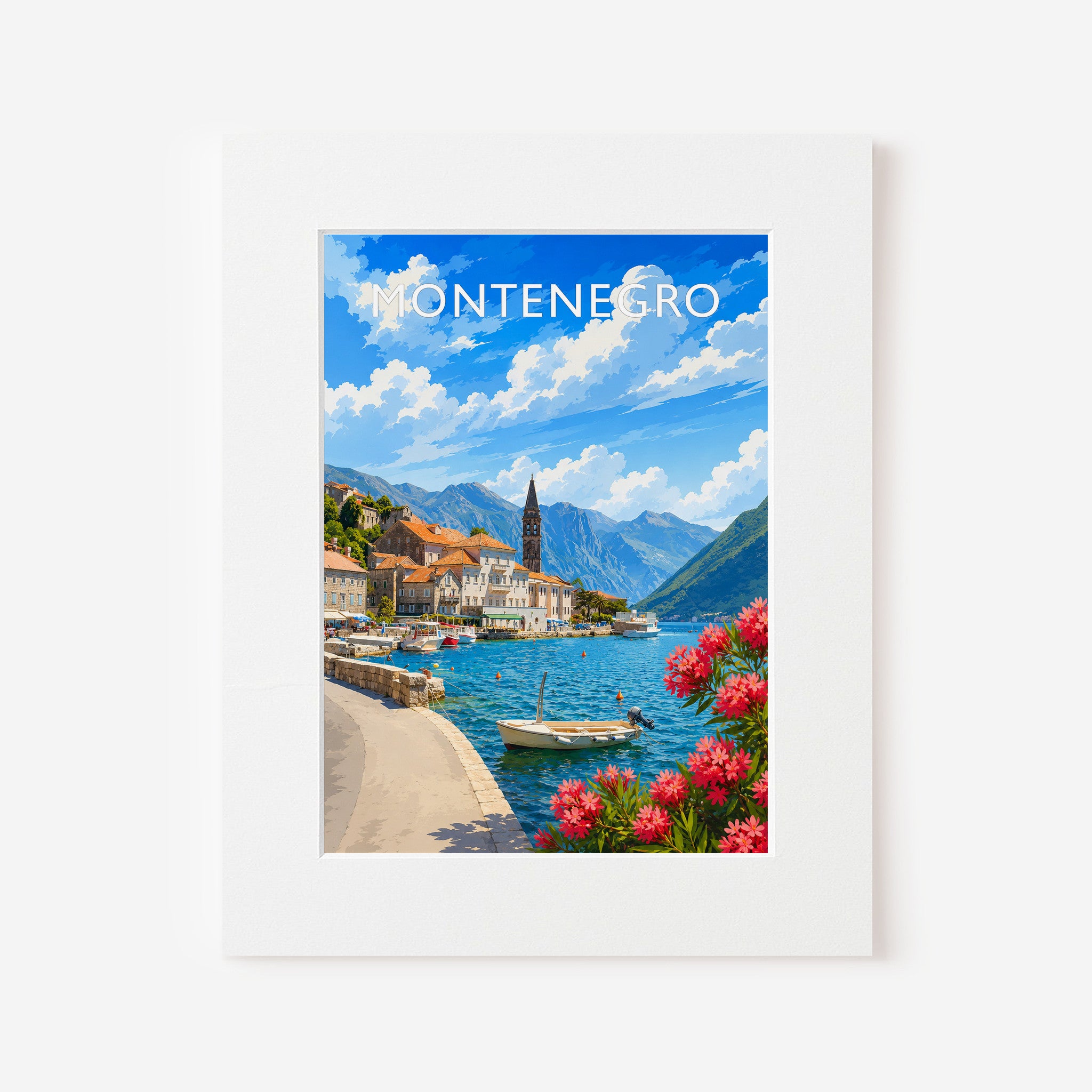 Montenegro #2 Travel Poster in a white mount