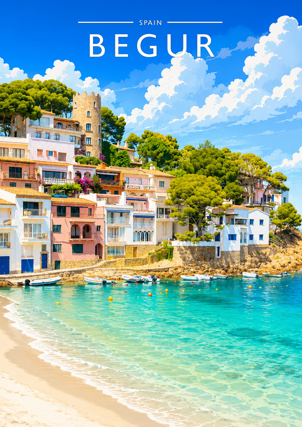 Begur Travel Poster - A4 travel poster print