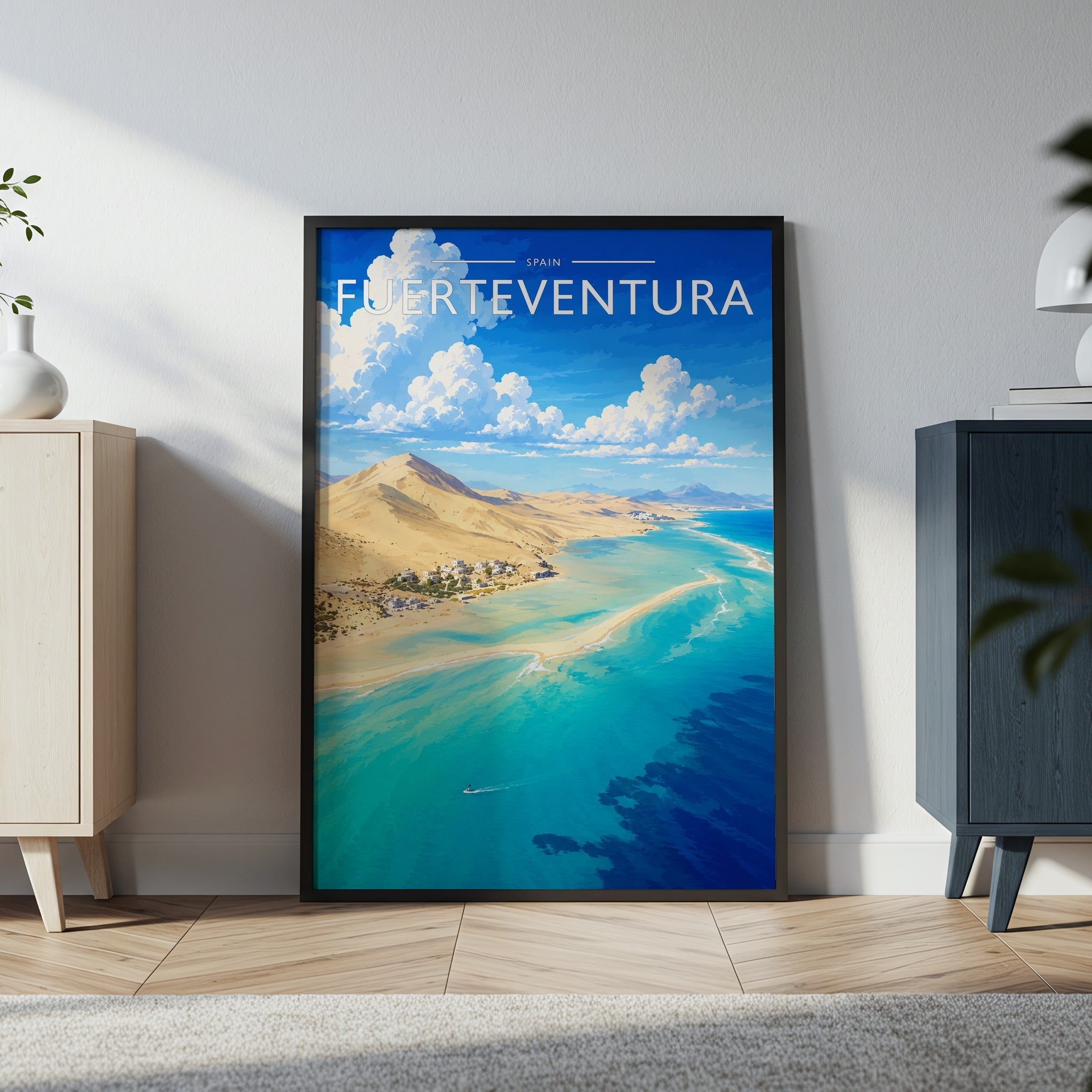 Fuerteventura #2 Travel Poster in a black frame