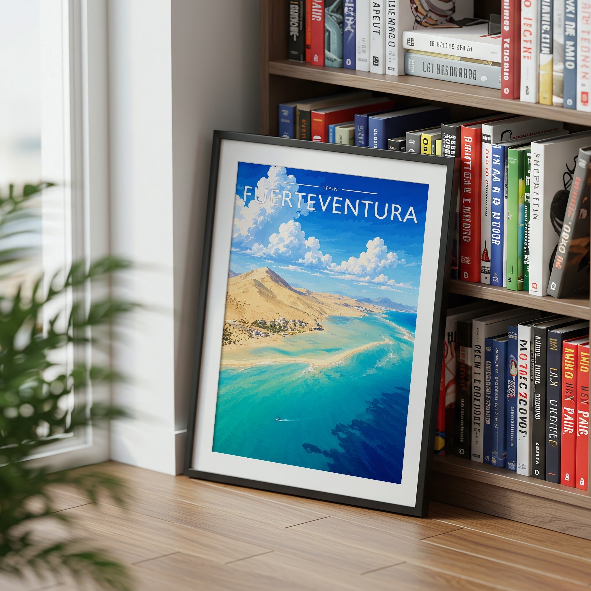 Fuerteventura #2 Travel Poster mounted in a black frame