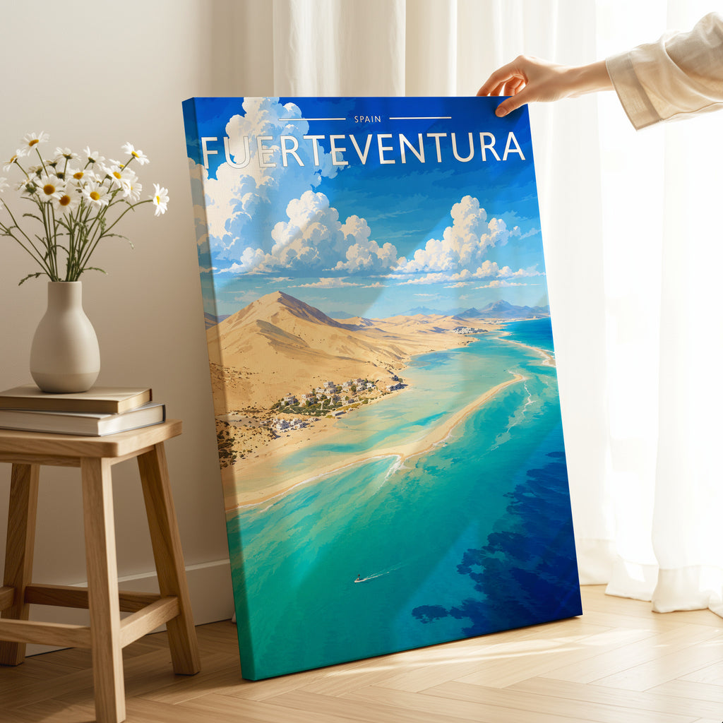 Fuerteventura #2 Travel Poster as a gallery-wrapped canvas