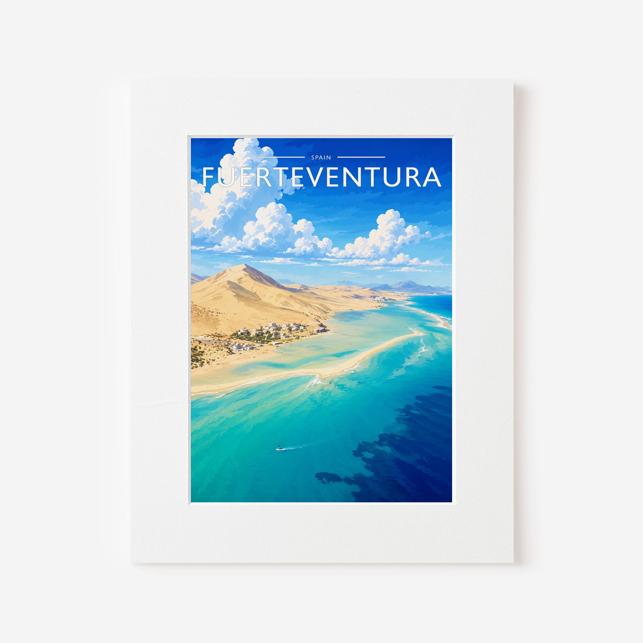 Fuerteventura #2 Travel Poster in a white mount