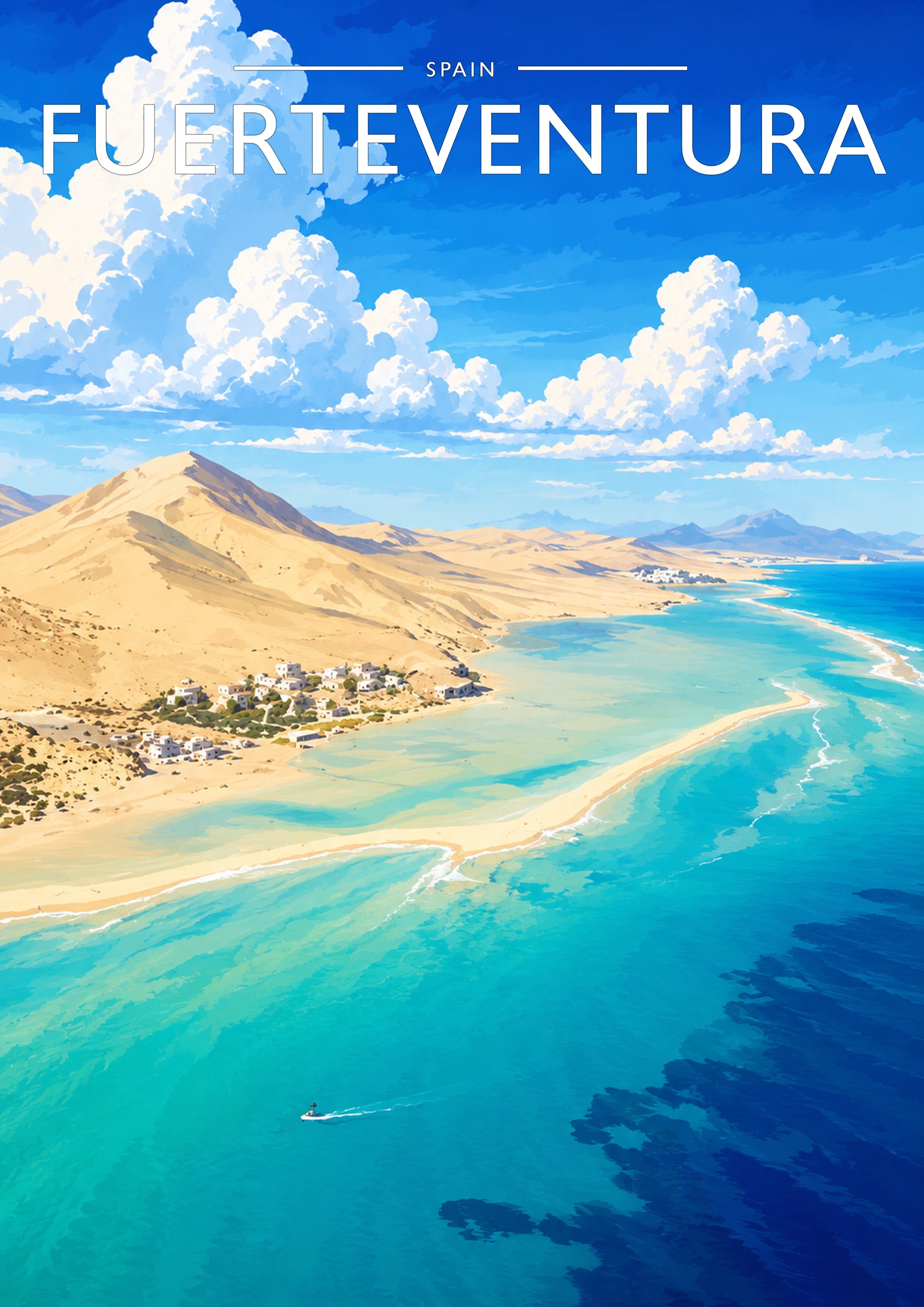 Fuerteventura #2 Travel Poster - A4 travel poster print