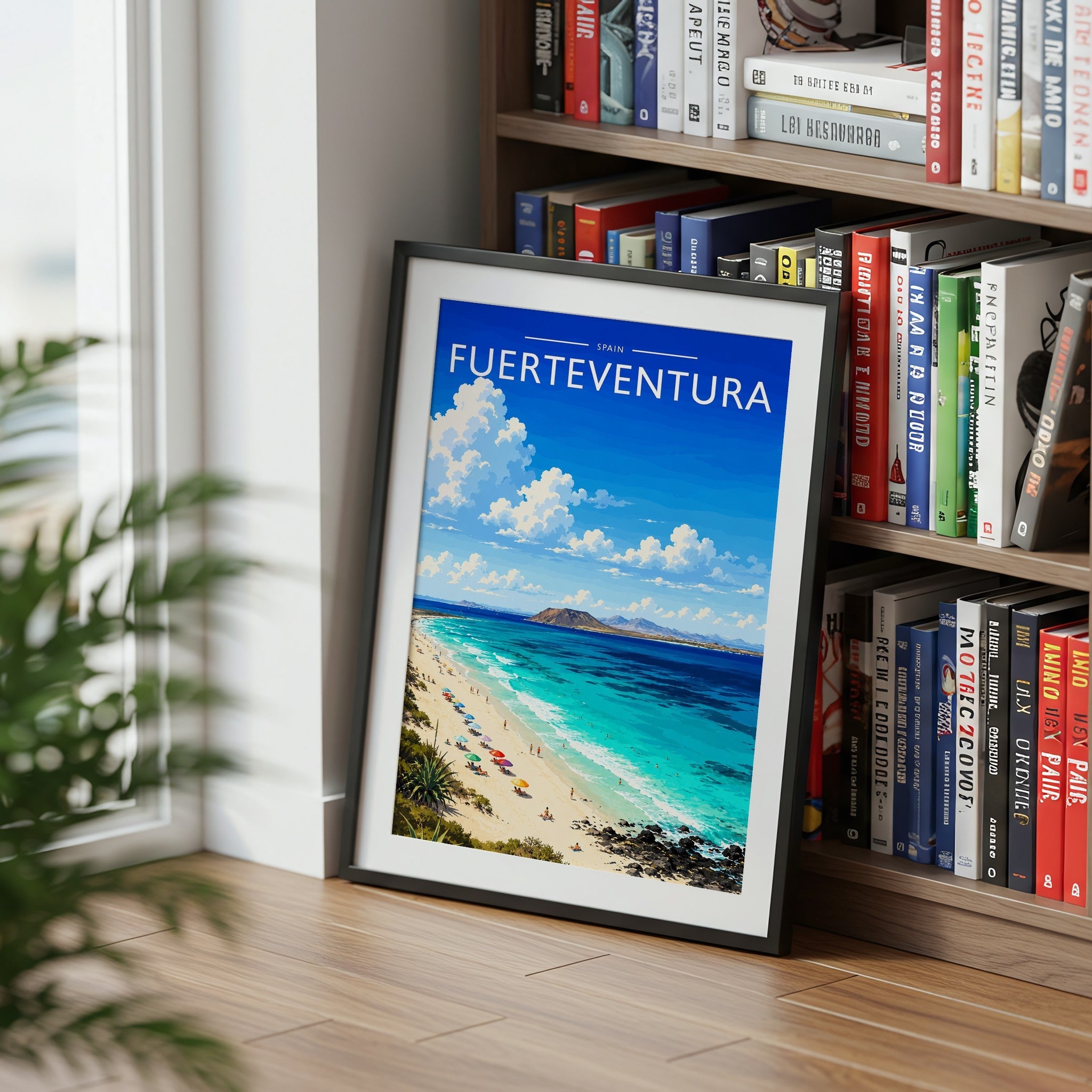 Fuerteventura #3 Travel Poster mounted in a black frame