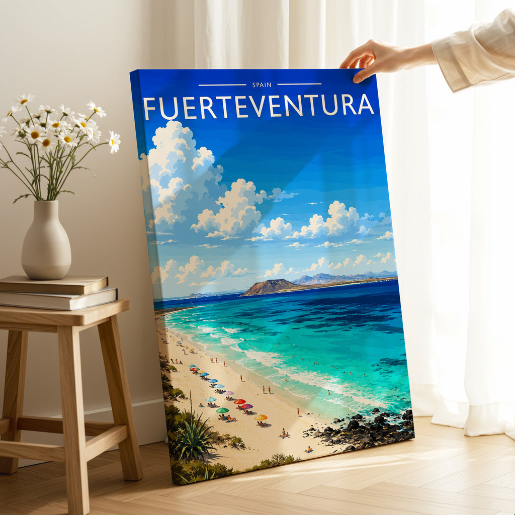 Fuerteventura #3 Travel Poster as a gallery-wrapped canvas