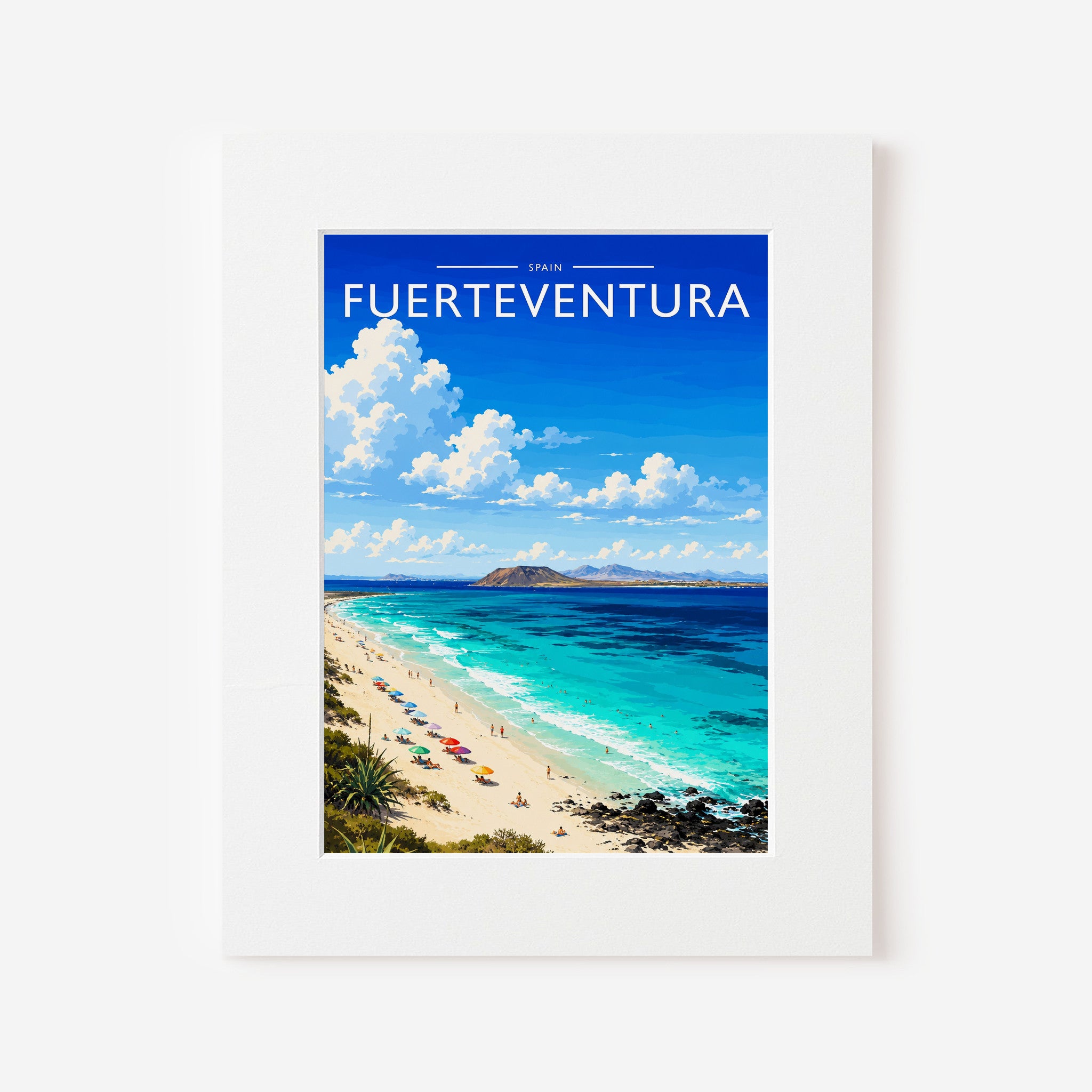 Fuerteventura #3 Travel Poster in a white mount