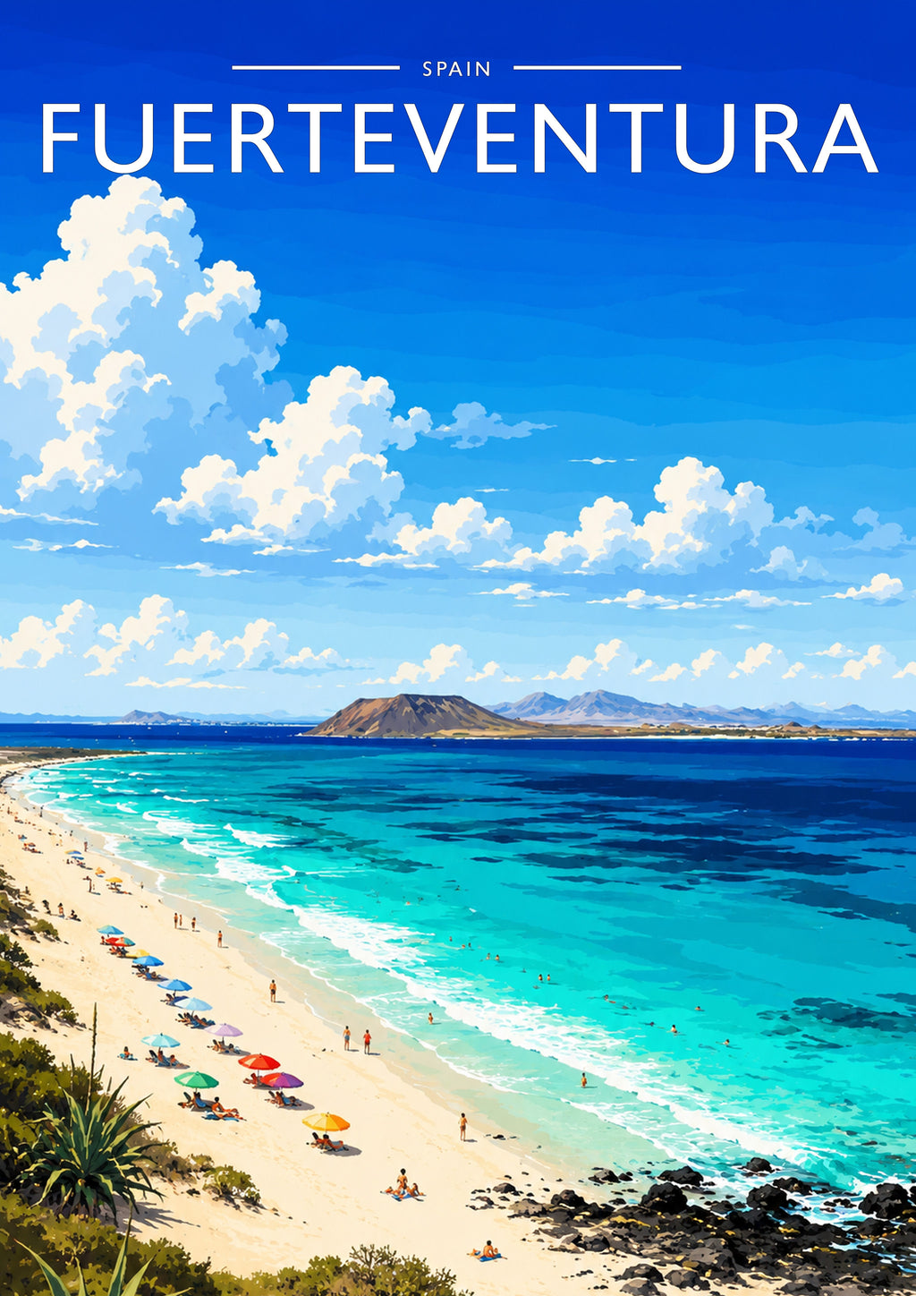 Fuerteventura #3 Travel Poster - A4 travel poster print