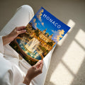 Monaco Travel Poster - A4 print held in hand