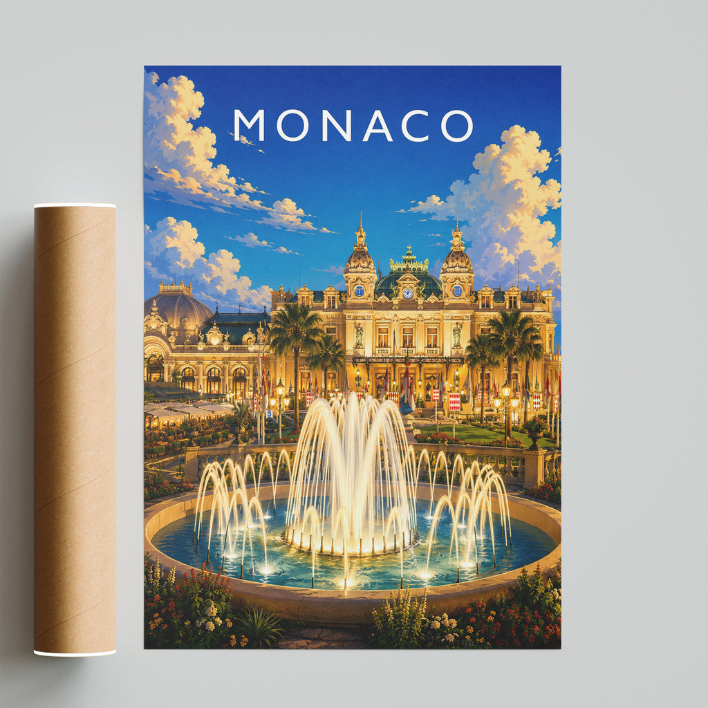 Monaco Travel Poster - fine art print with shipping tube