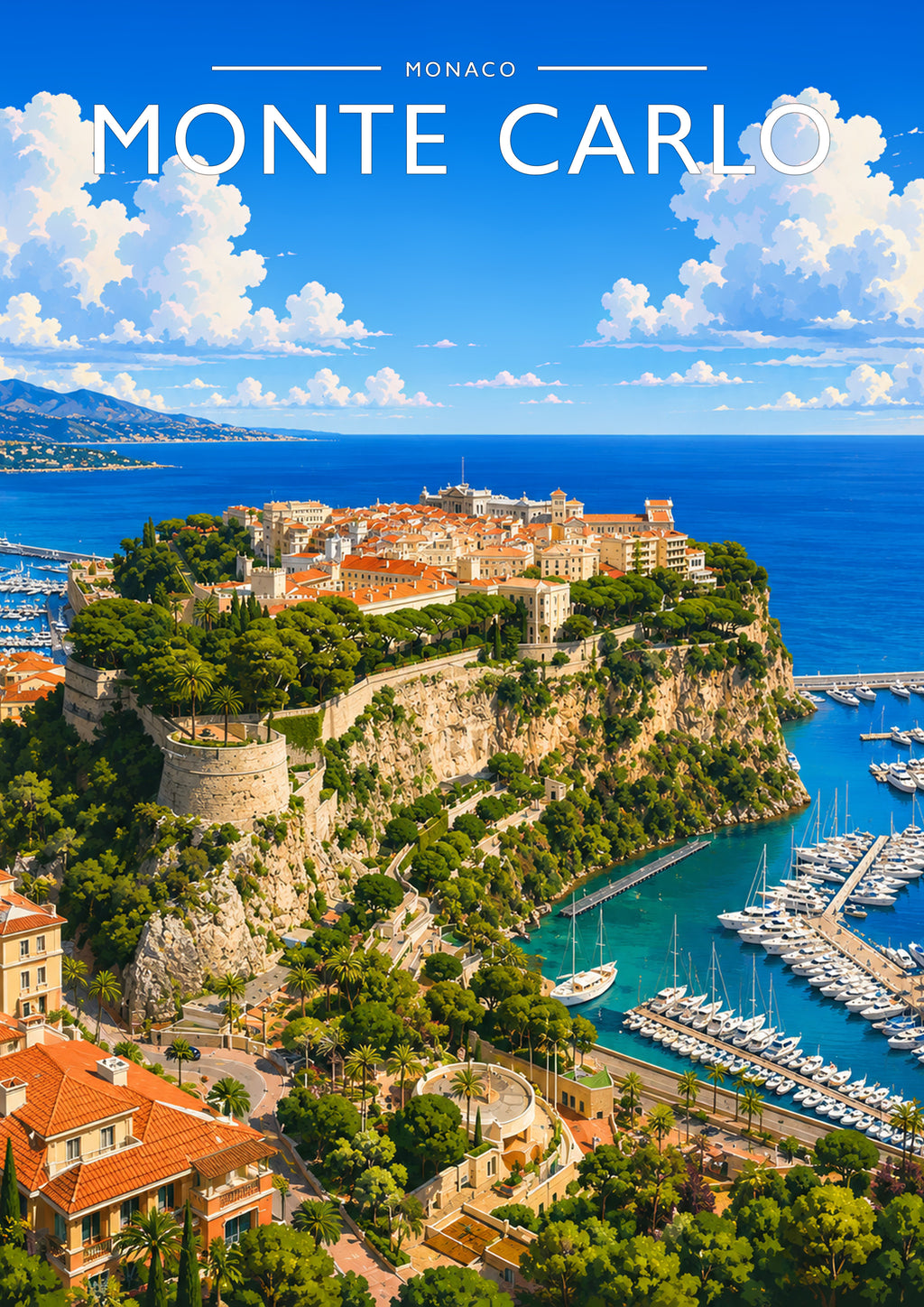 Monte Carlo #2 Travel Poster - A4 travel poster print