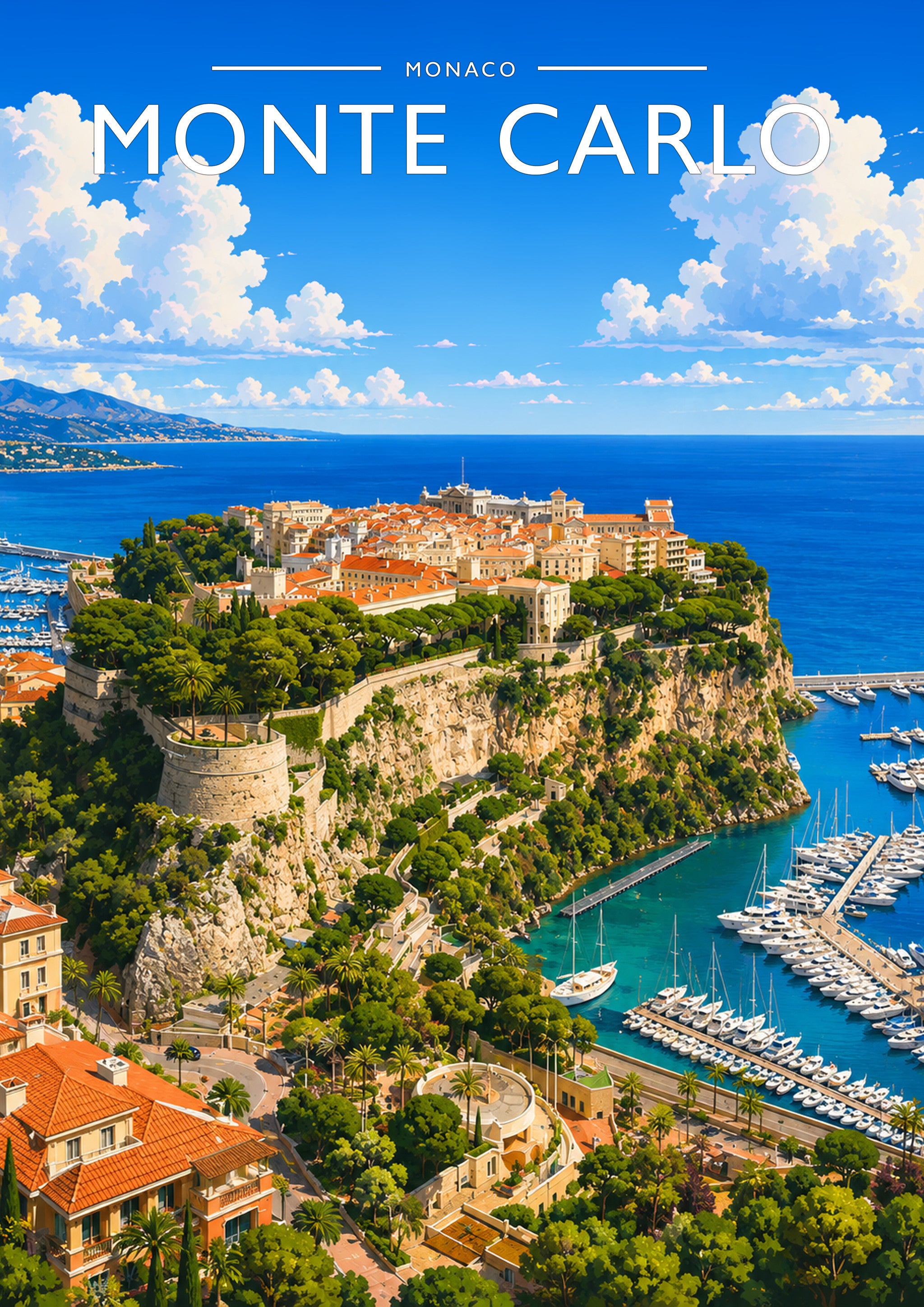 Monte Carlo #2 Travel Poster - A4 travel poster print