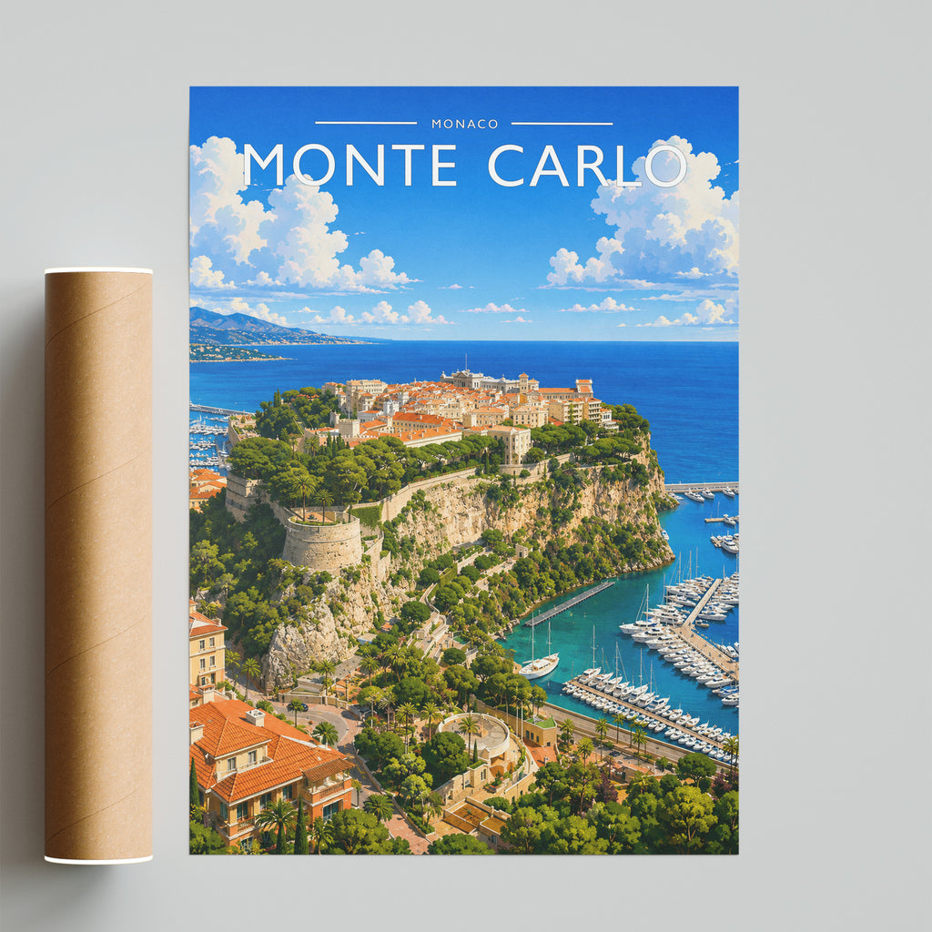 Monte Carlo #2 Travel Poster - fine art print with shipping tube
