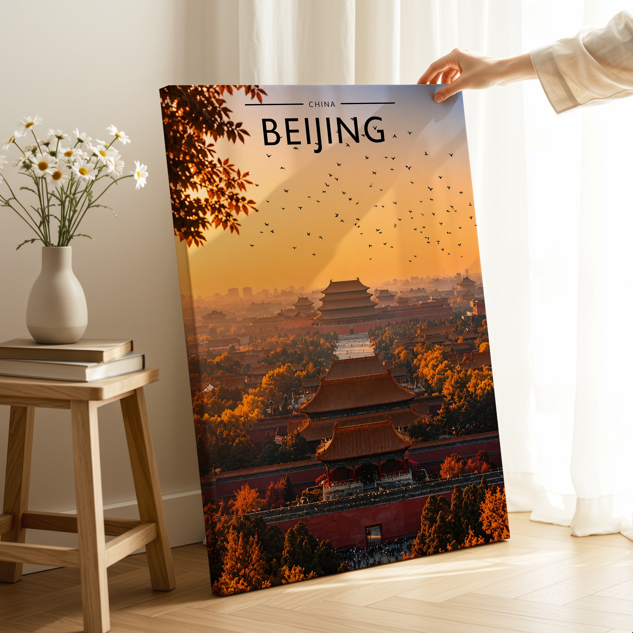 Beijing Travel Poster as a gallery-wrapped canvas