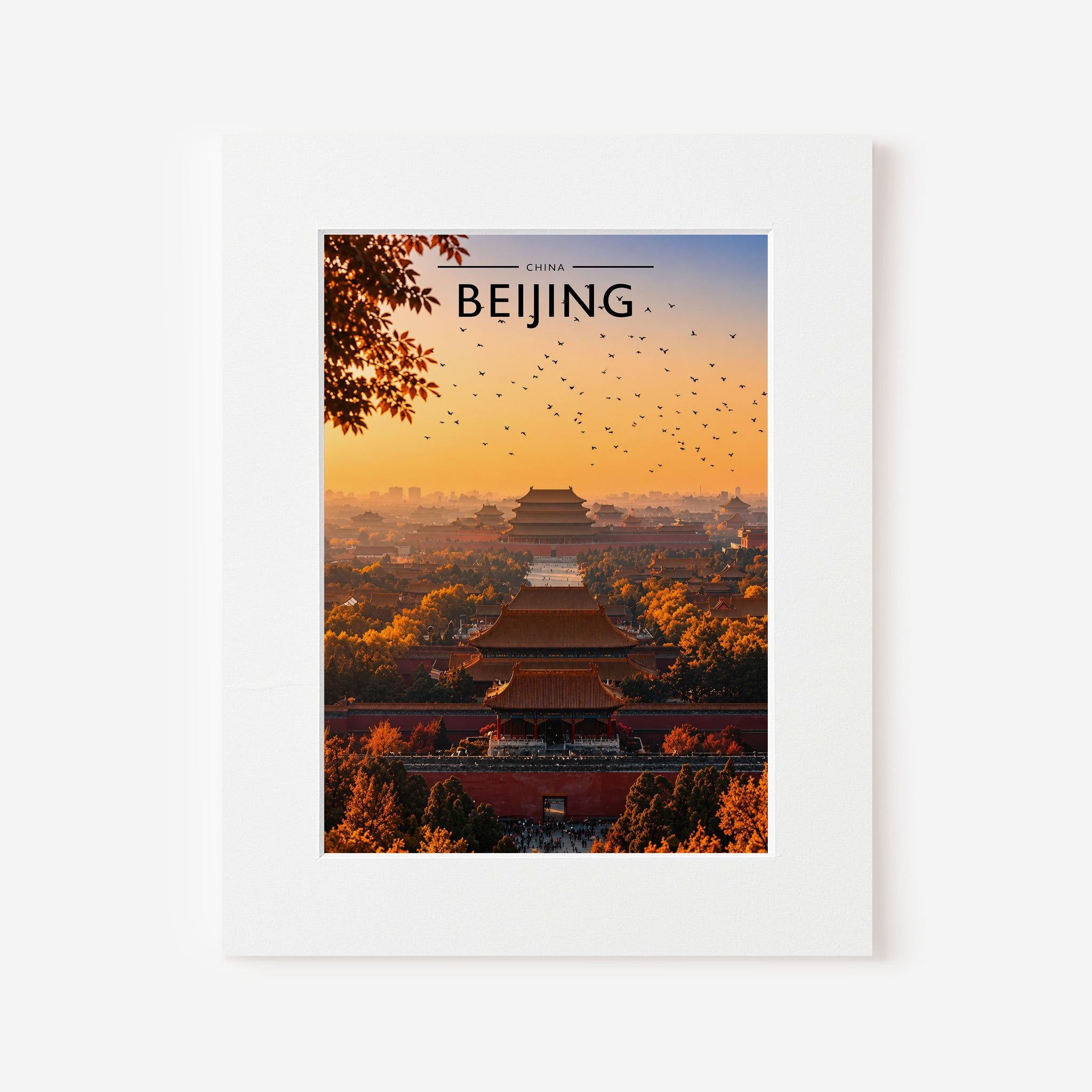 Beijing Travel Poster in a white mount