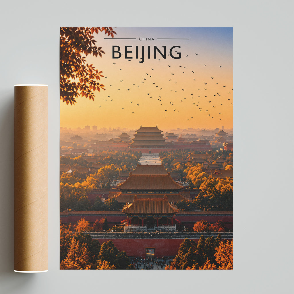 Beijing Travel Poster - fine art print with shipping tube
